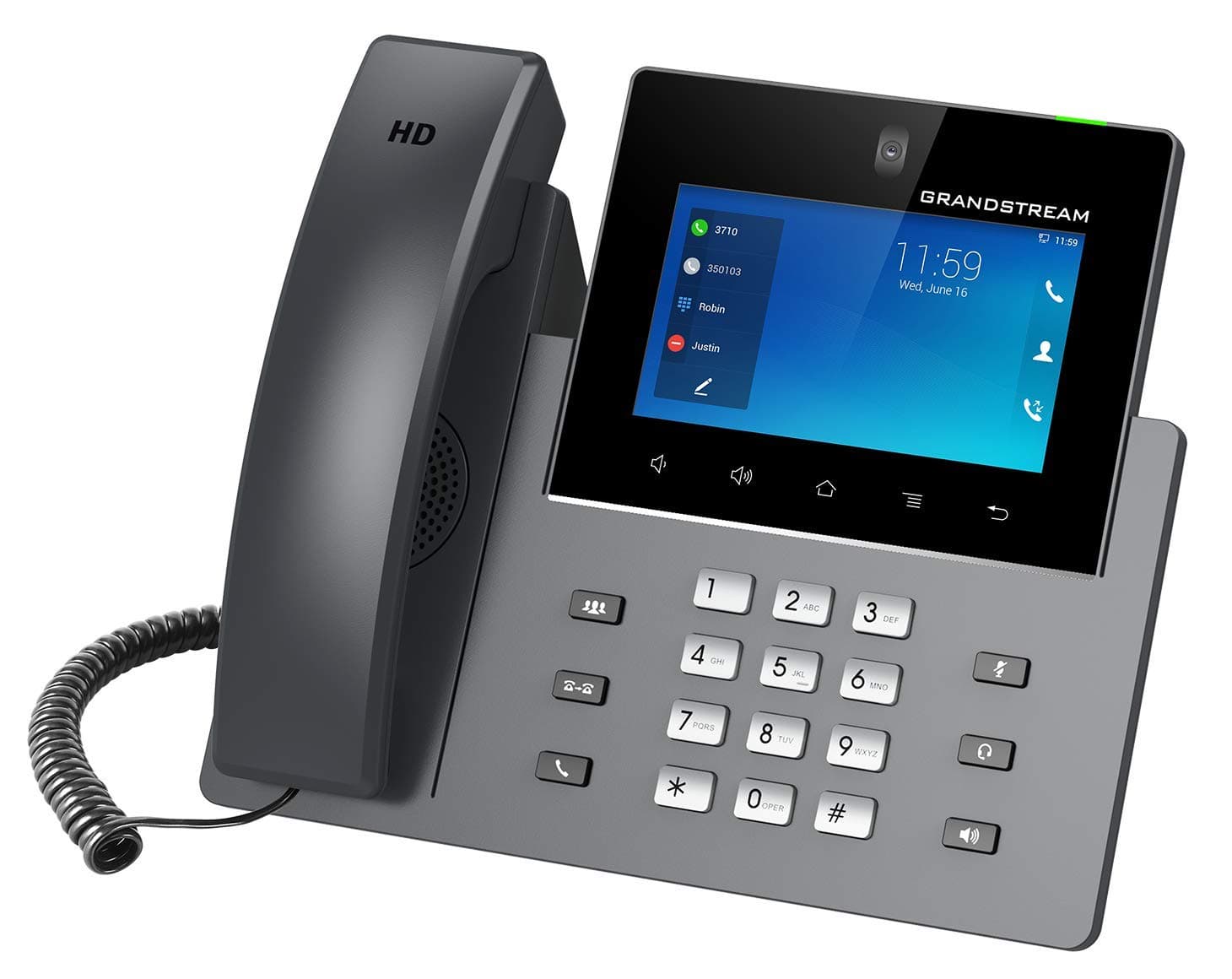 Grandstream GXV3350 IP Video Phone | 16 Lines, 16 SIP Accounts | 5-Inch Color Touch Screen | 802.11n Wi-Fi | Dual-Port Gigabit Ethernet with Integrated PoE