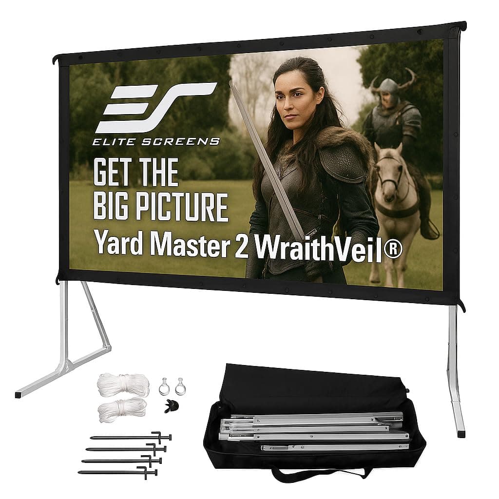 Elite Screens 100-inch Wraith Veil DUAL, 16:9, 0.8 Gain, 150° Viewing Angle, Front & Rear Projection Screen, Yardmaster 2 OMS100H2-Dual