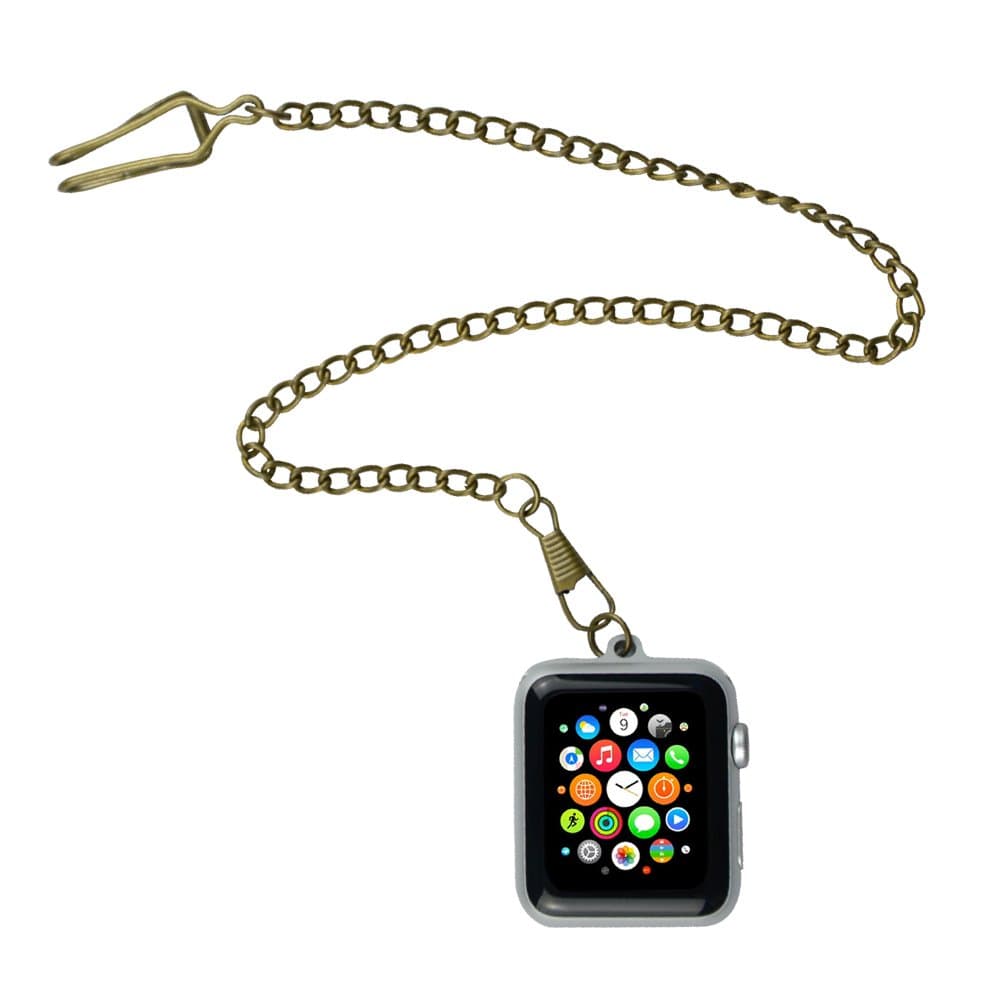 Necklace & Pocket-watch Hook Adapter for Apple Watch 38mm By SteelConnect | Series 1 & 2 | Sport Watch | Watch Edition | Replace Apple Watch Band (Silver)