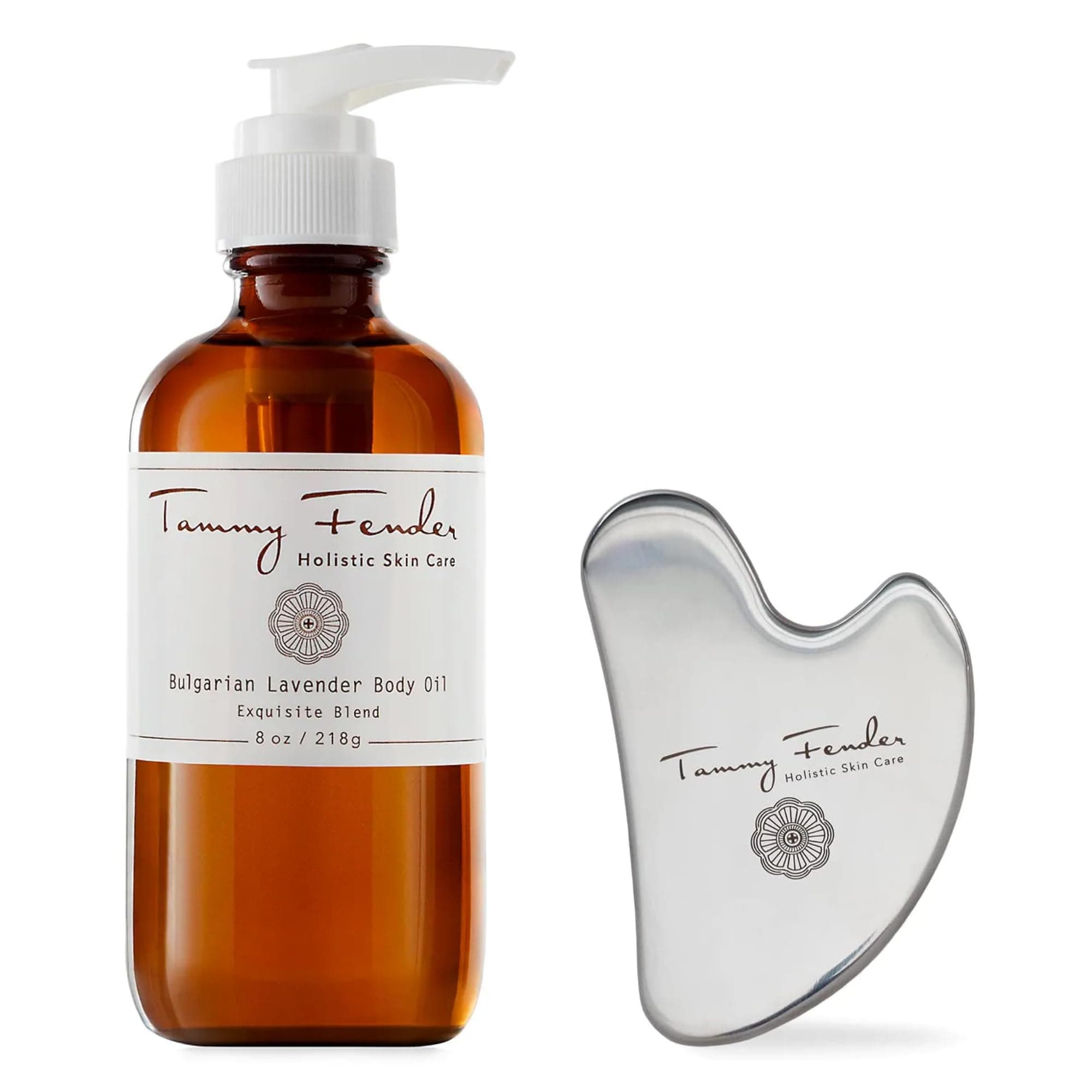 TAMMY FENDER Bulgarian Lavender Body Oil + Body Gua Sha Tool Bundle | Clean, Non-Toxic, Plant-Based Skincare