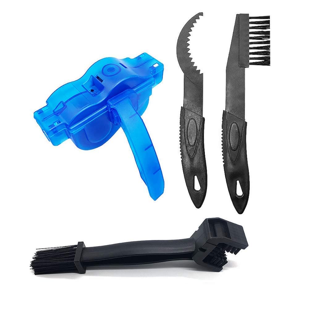 Auch 4Pcs Bike Chain Cleaner Bicycle Chain Cleaning Brush Tool Set, for Mountain, Road, City, Hybrid,BMX Bike and Folding Bike, Make Bicycle Chain Maintenance Easy