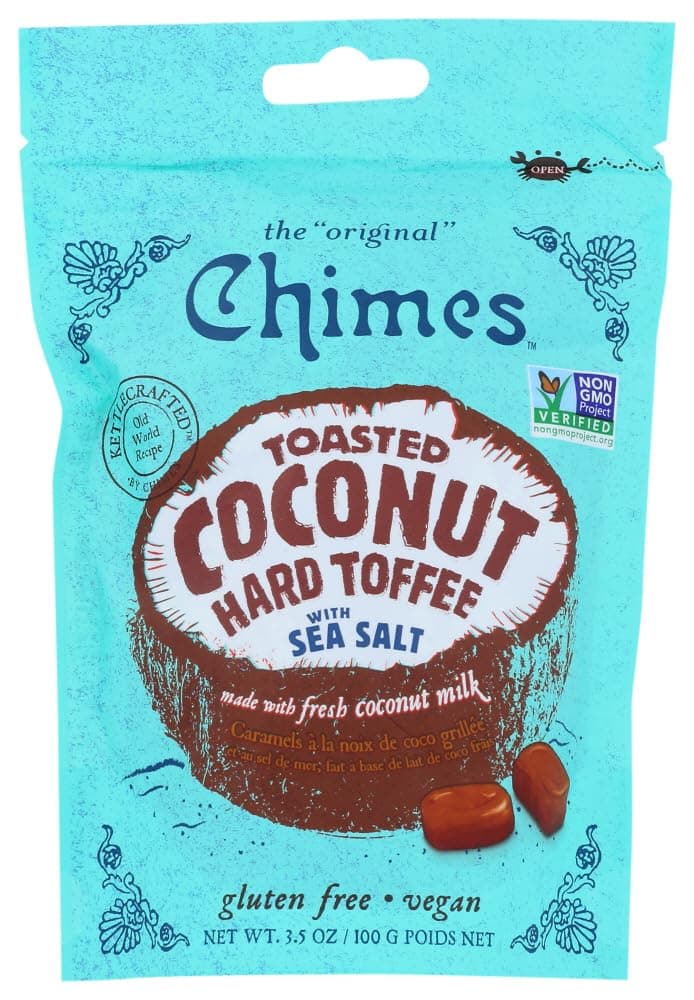 Chimes Toasted Coconut Toffee with Sea Salt Candy, Pack of 3 - 3.5 Ounce each