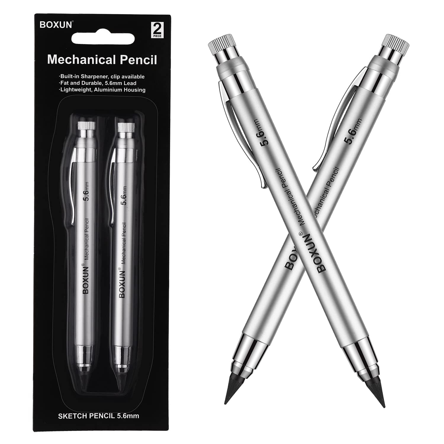 5.6 MM Lead Holder, Clutch Pencils for Draft Drawing, Shading, Crafting, Art Sketching, Wood Working, Pack of 2 Pieces