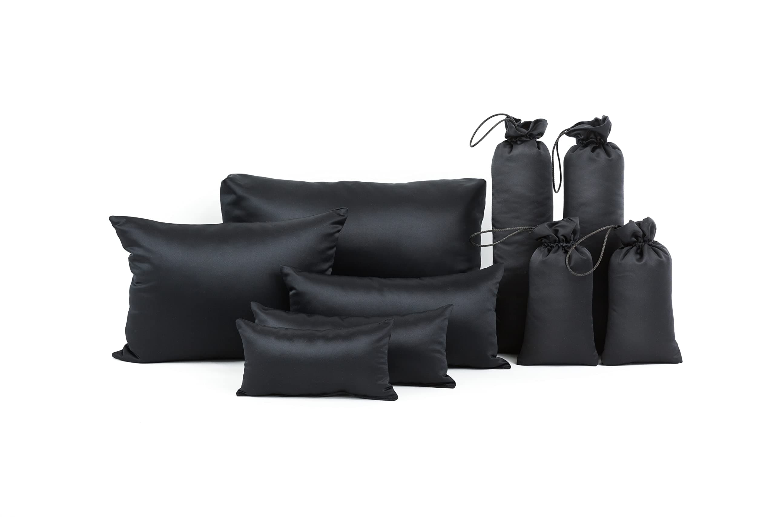 Purse Insert Pillows Set - Set of Shaper Inserts Made to Maintain Small to Extra Large Handbags and Boots - Custom Cushioned Fillers by Fabrinique - Prevent Creases and Damage (Black, S-XL, 9PC Set)
