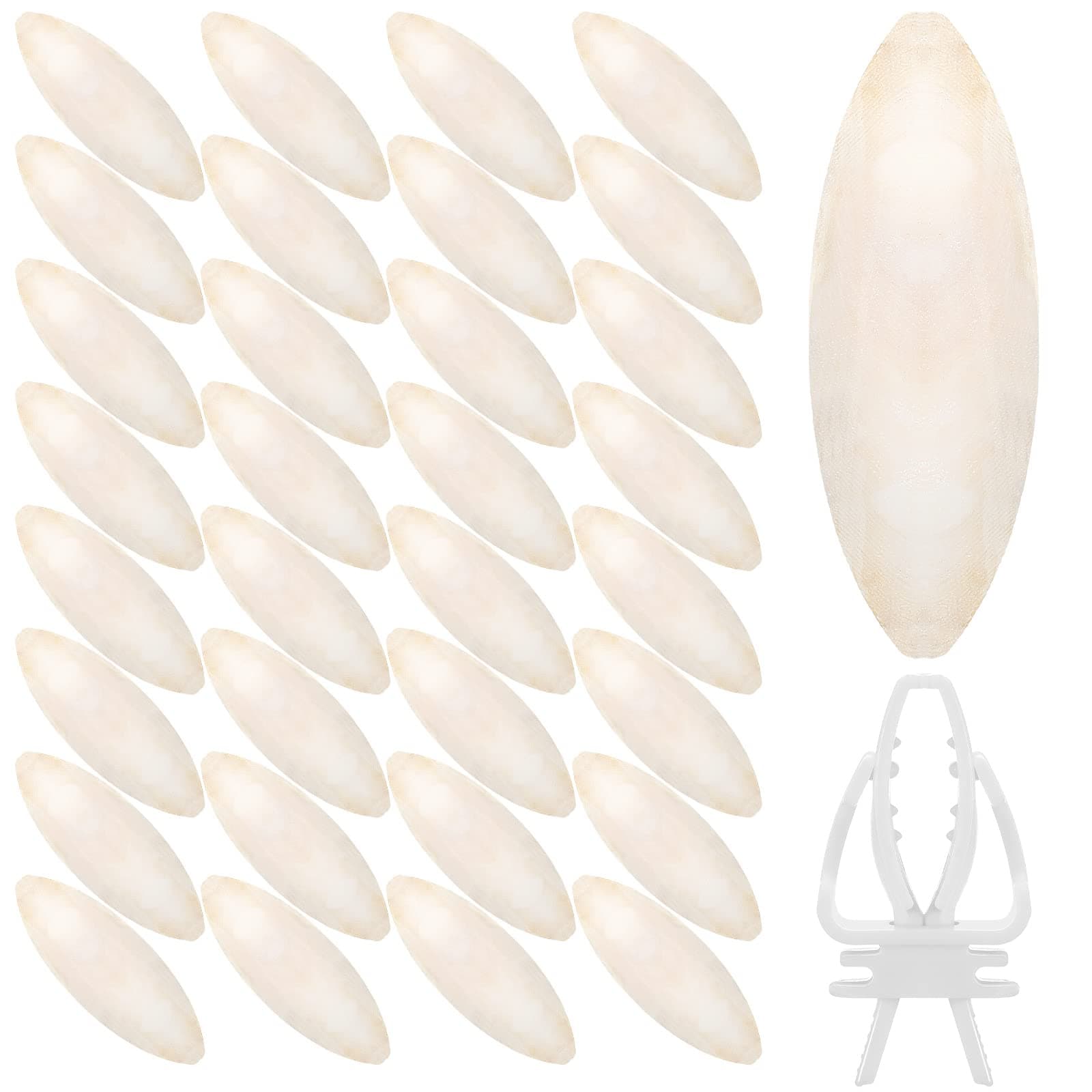 - 40 Pcs Cuddle Bone Cuttlefish Bone 3.0" to 3.5" Cuttlebone for Birds with 1 Parakeet Cuttlebone Holder Bird Cage Food Clip, Parakeet Toys Chew Toy for Birds Parrots Cockatiels Budgie Snails Reptiles