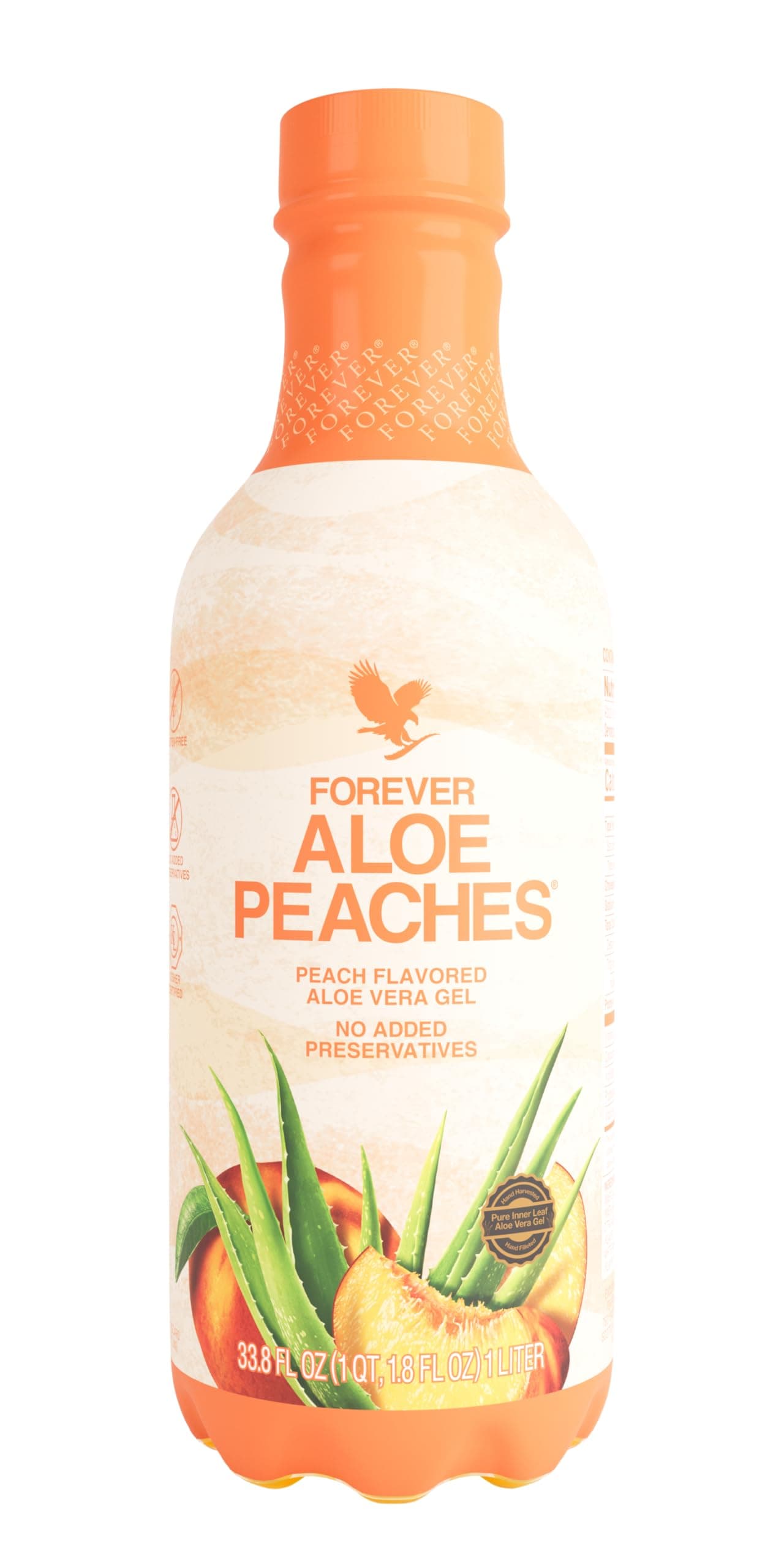 Forever Living - Aloe Peaches, Pure Aloe with Real Peach Flavor, Supports Digestion and Immune System, Vegan and Gluten-Free, 33.8 fl oz, 1 Pack
