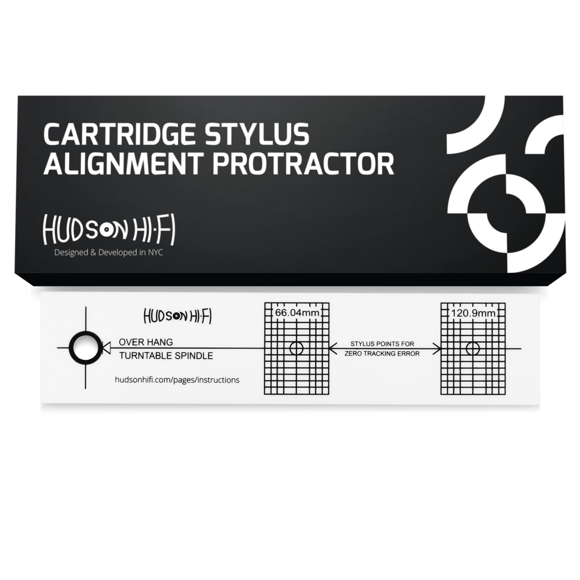 Turntable Phonograph LP Phono Cartridge Stylus Alignment Protractor Tool | High Contrast (VTA Sold Separately)