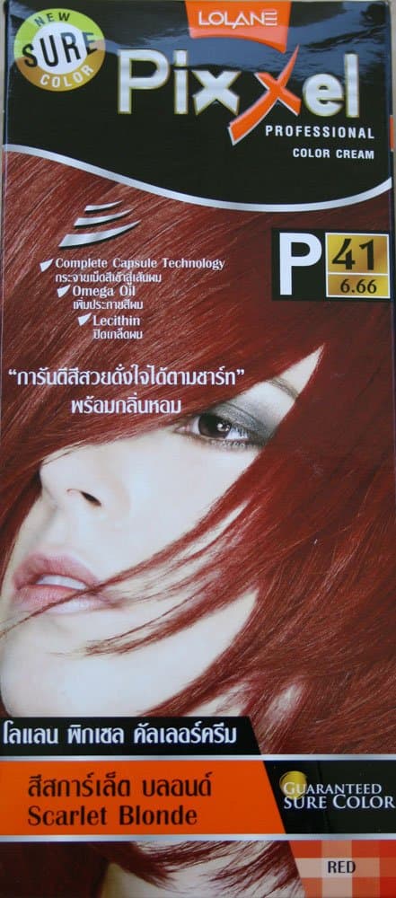 Lolane Pixxel Permanent Color Cream Hair Dye Gray Coverage Scarlet Blonde Color No.P41