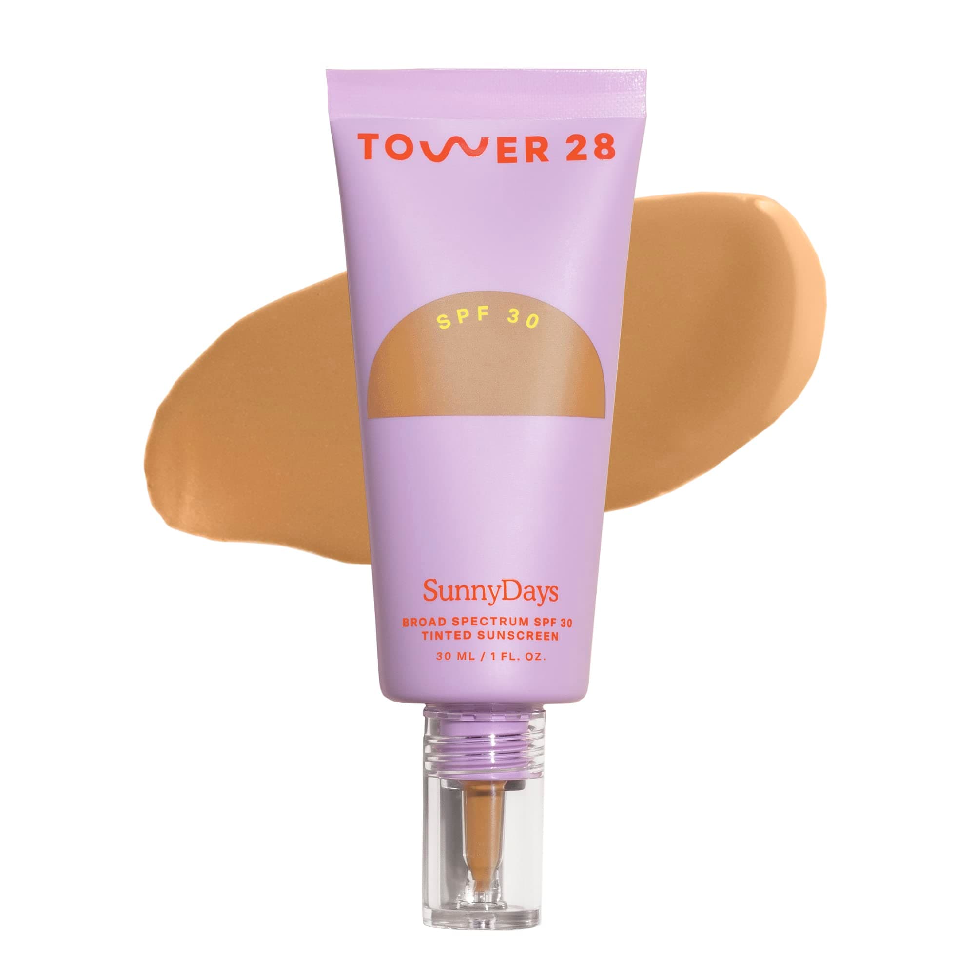 Tower 28 SunnyDays SPF 30 Tinted Moisturizer - 2-in-1 Buildable Coverage Foundation + Mineral Sunscreen for Face - Zinc Oxide, Aloe & Prickly Pear for Sensitive Skin - 30 Medium/Yellow (1 oz)
