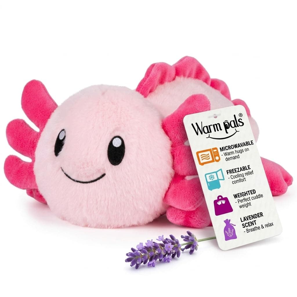 Axolotl - Microwavable & Weighted Plush Stuffed Animal - Heated Plushie for Warmth - Cute, Soft, Cozy Toy for Adults & Children (Boys, Girls, & Toddlers) by Warm Pals