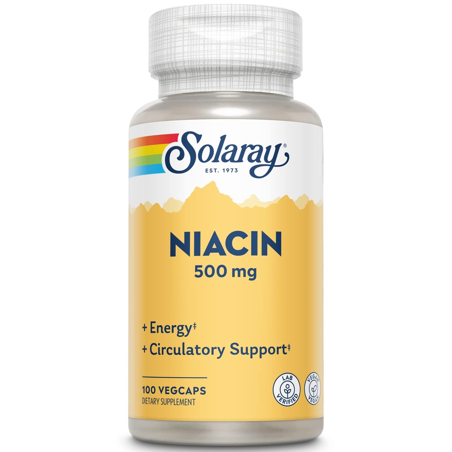 SOLARAY Niacin 500 mg, Vitamin B3 | Skin Health, Nervous System & Circulation Support | 100ct