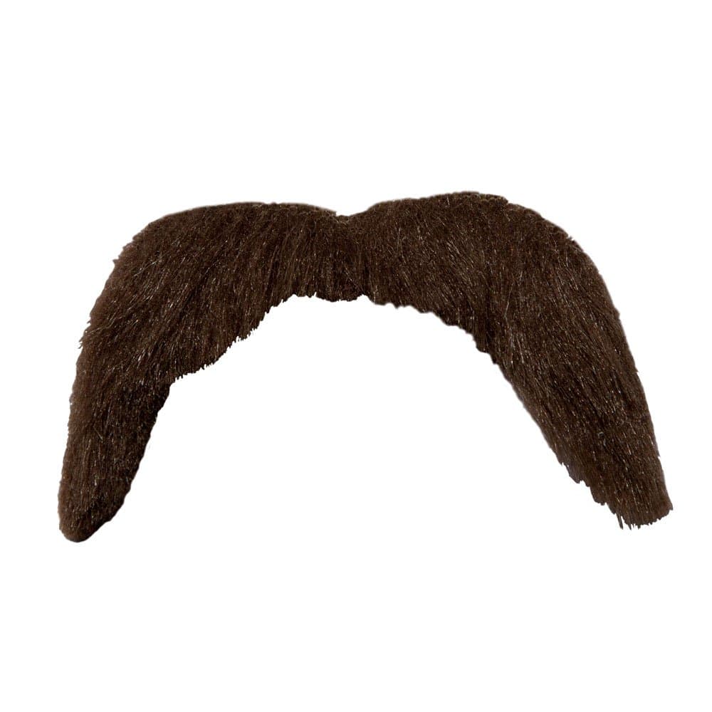 Mens 70s Style Tash for 70s Disco Hippie Fancy Dress Brown Tash