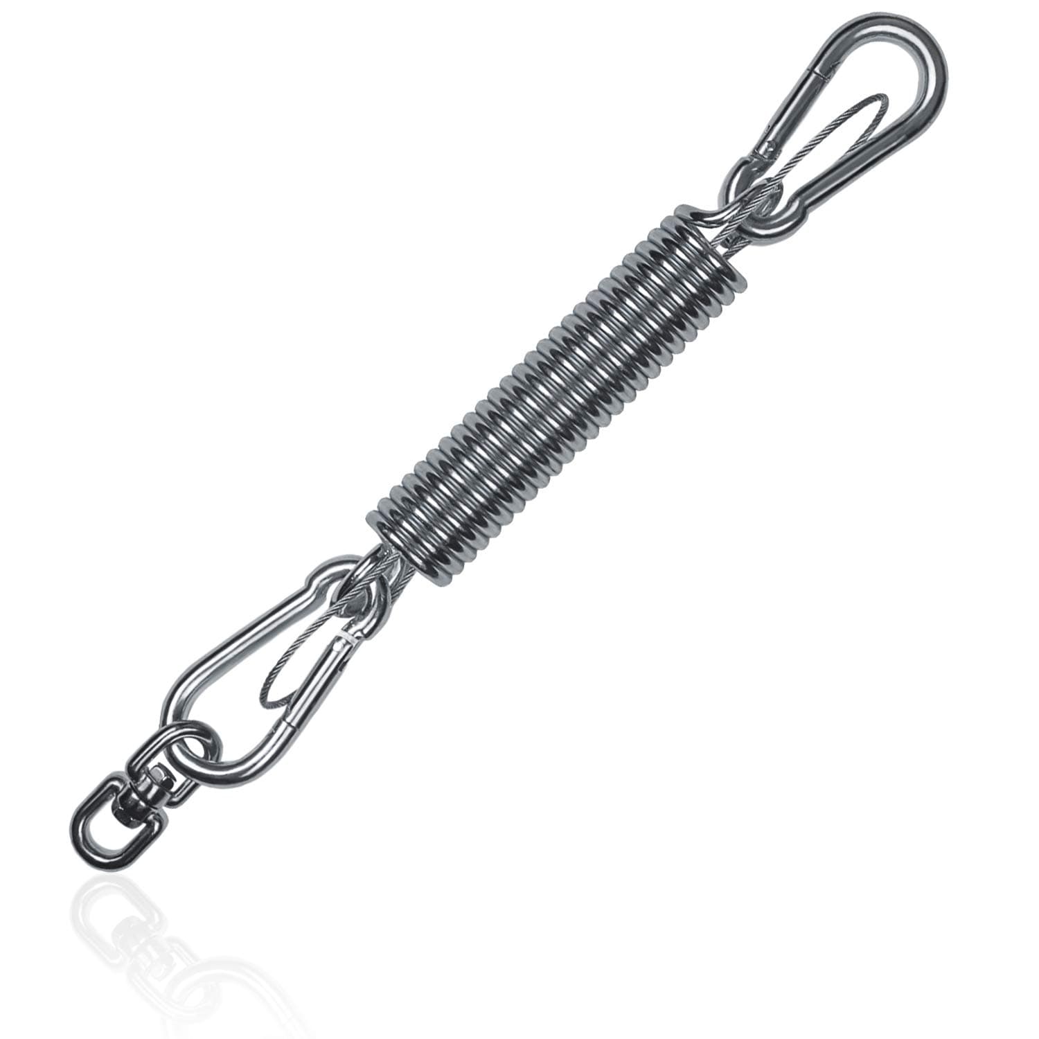 Everlar Hammock chair swing spring set (made in UK) with swivel head and safety cord with 2 carabiners, for a soft and secure swing, for punching bags, hanging chairs and many more