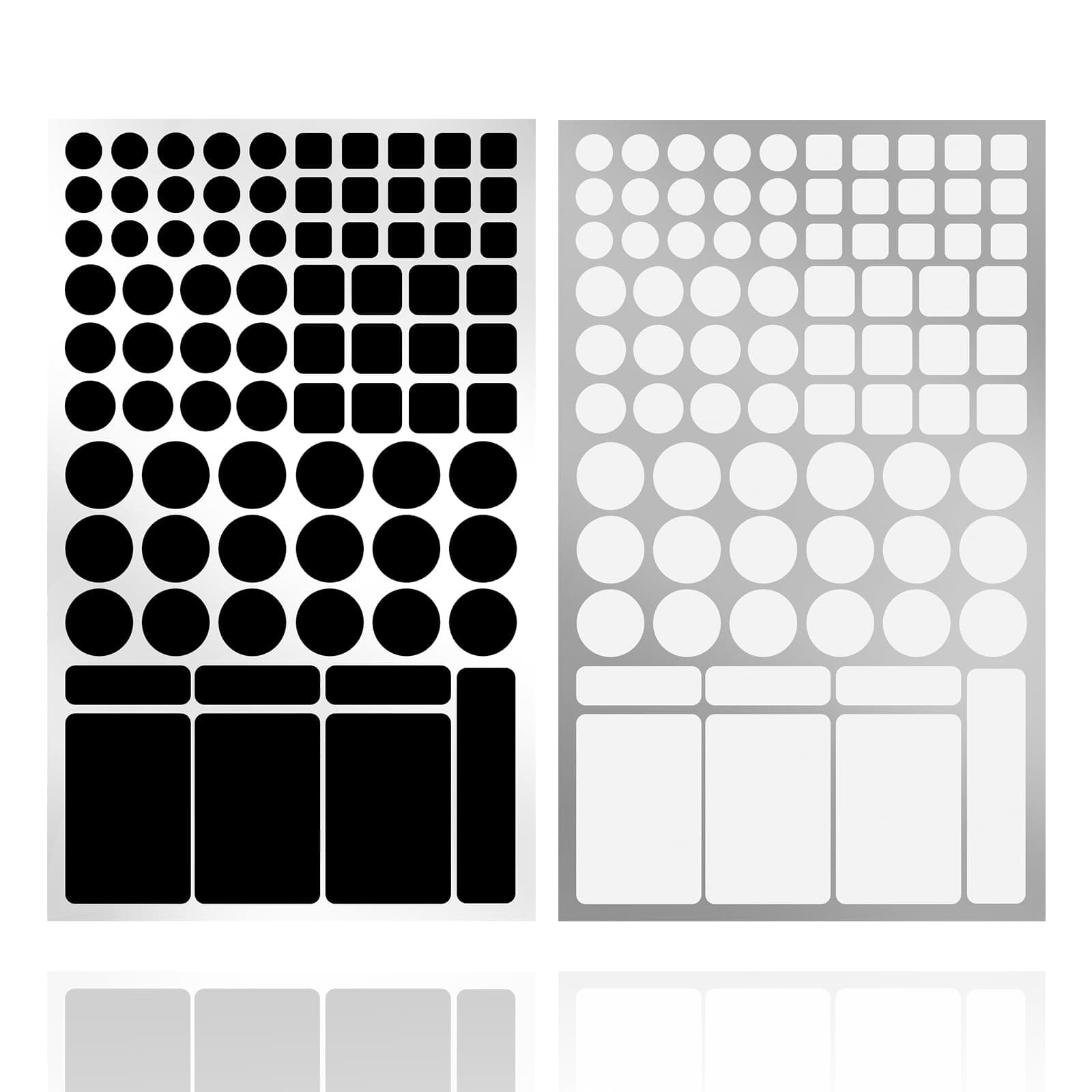 LED Light Blocking Stickers,Light Blackout Stickers,2 Sheets Cover White and Black,Blackout Stickers for Electronic, LED Covers,Block 100% of LED Lights (Cut-100% Blocking White and Black)
