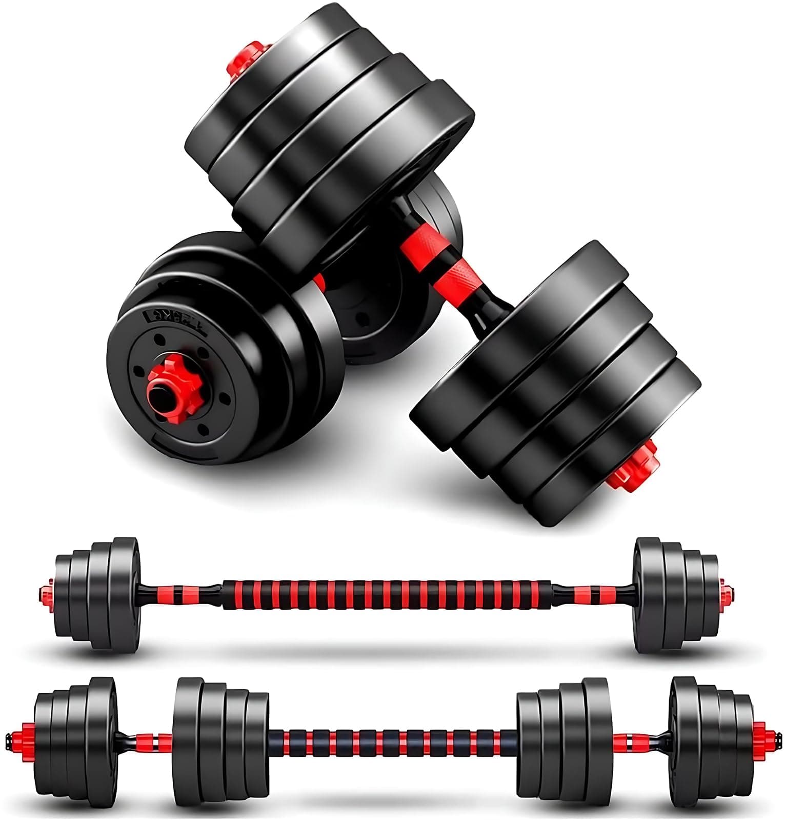 Adjustable-Dumbbells-Sets,Free Weights-Dumbbells Set of 2 Convertible To Barbell A Pair of Lightweight for Home Gym,Women and Men Equipment