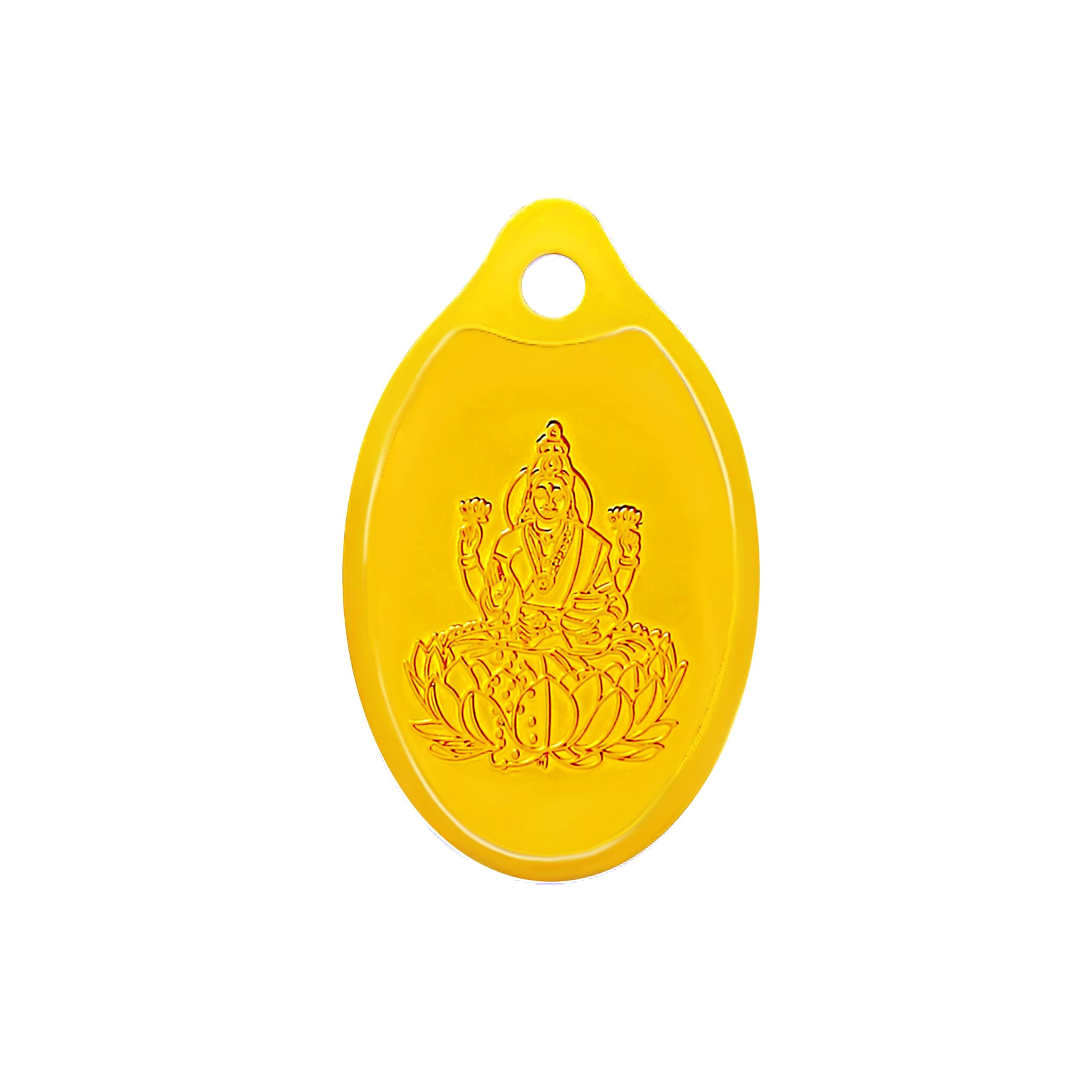 Muthoot PAPPACHAN Swarnavarsham 24K (999) Yellow Gold Oval Laxmi Pendant 2 Gram