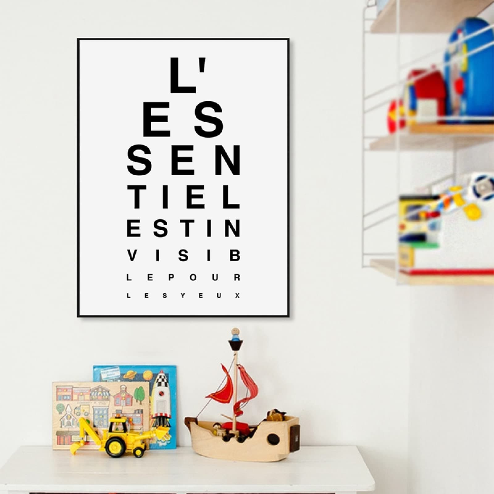 BBAUER Little Prince French Quotes Canvas Prints And Poster, Le Petit Prince Affiche Citation Art Painting Picture Kids Room Decor-40x60cm-No Frame