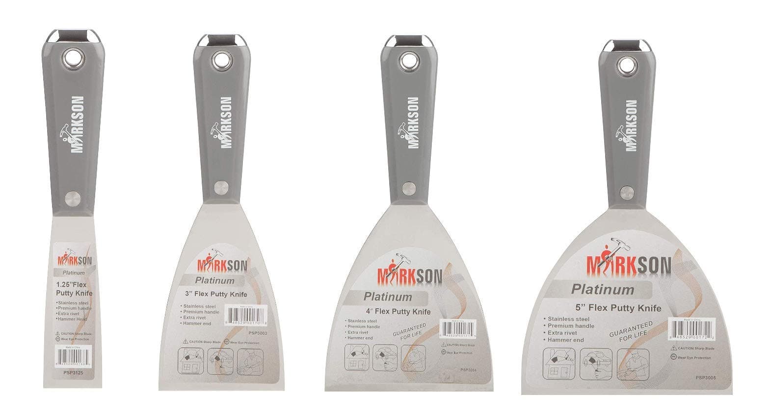 MARKSONPutty Knife Set Stainless Steel Made 4-piece 1.5",3",4", 5"