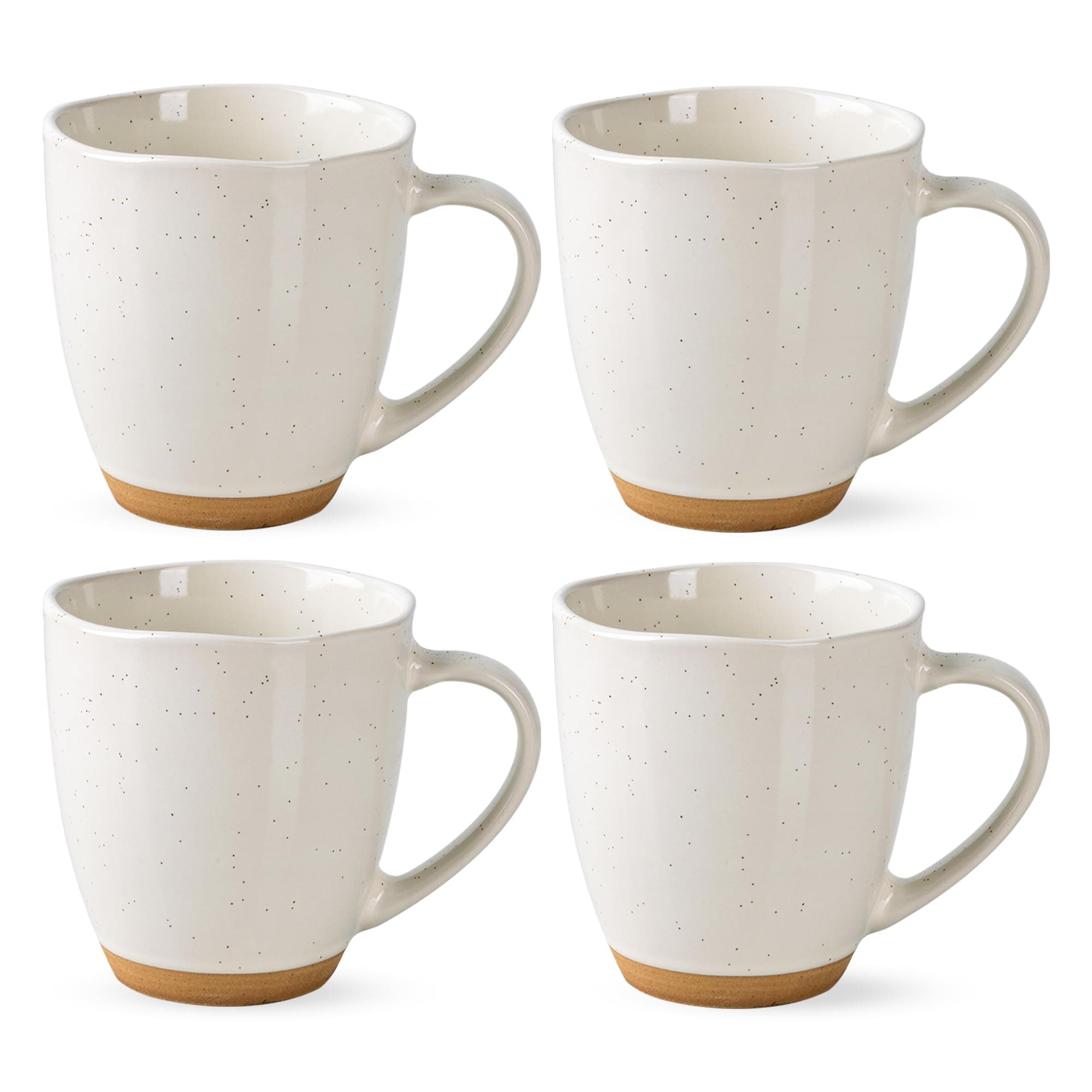 12oz Coffee Mugs, Ceramic Coffee Mugs set of 4 for Man, Woman, Dad, Mom, Modern Coffee Cups with handle for Latte/Cappuccino/Milk/Cocoa. Dishwasher&Microwave Safe, Light Beige
