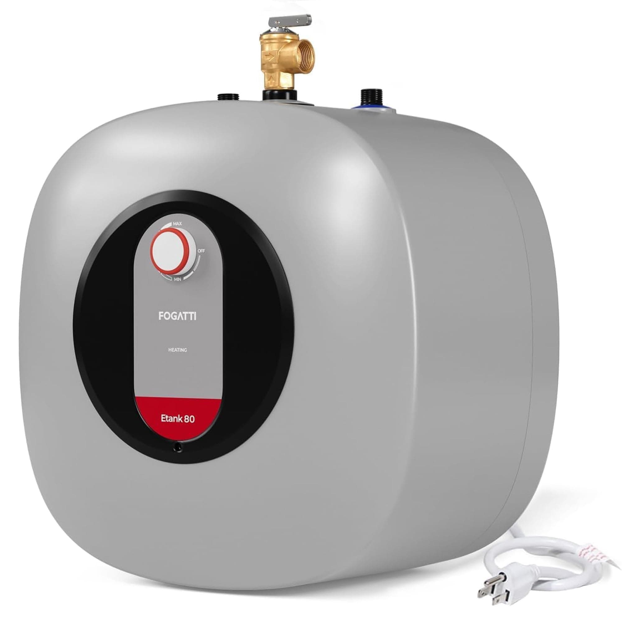 FOGATTI Electric Tank Water Heater, 8.0 Gallon Point of Use Instant Hot Water Heater 120V 1440W, Wall or Floor Mounted, Easy to Install