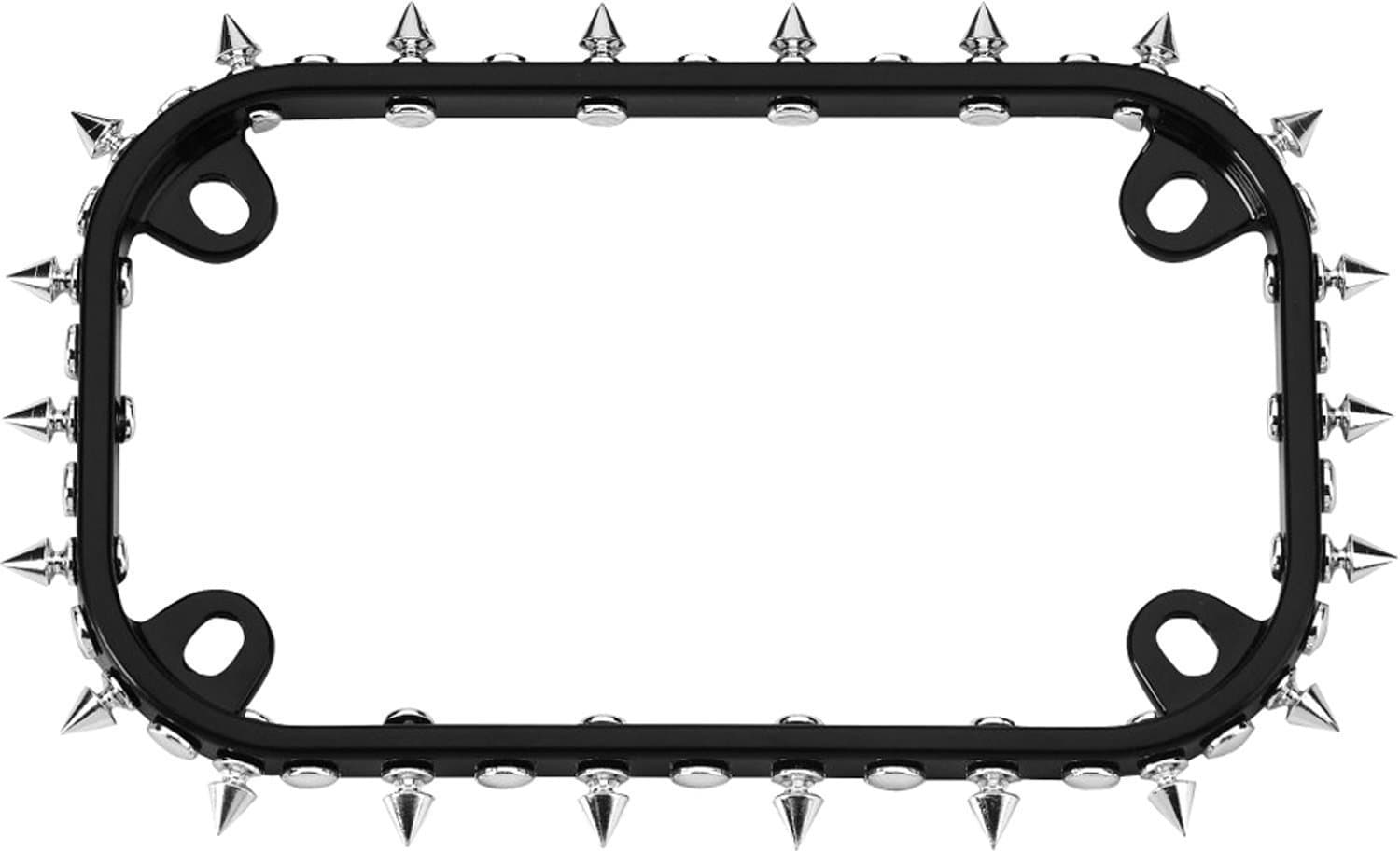 Cruiser Accessories 77015 MC Spikes Motorcycle License Plate Frame, Black/Chrome, 1 Frame