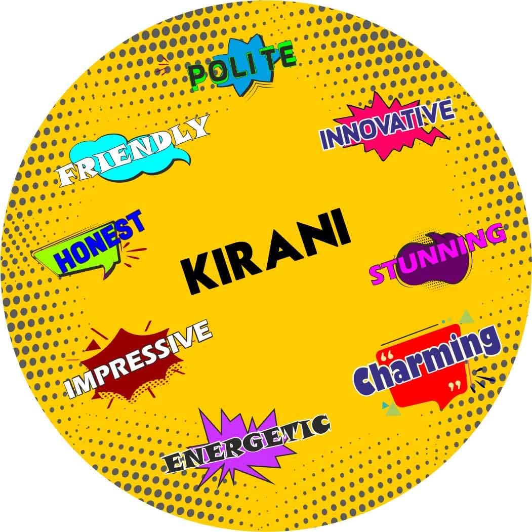ASHVAH Kirani Name Customizable Stylish Fridge Sticker Magnet - Personality Trait Quotes - Gift for Friend, Son, Daughter, Kids, Husband, Wife