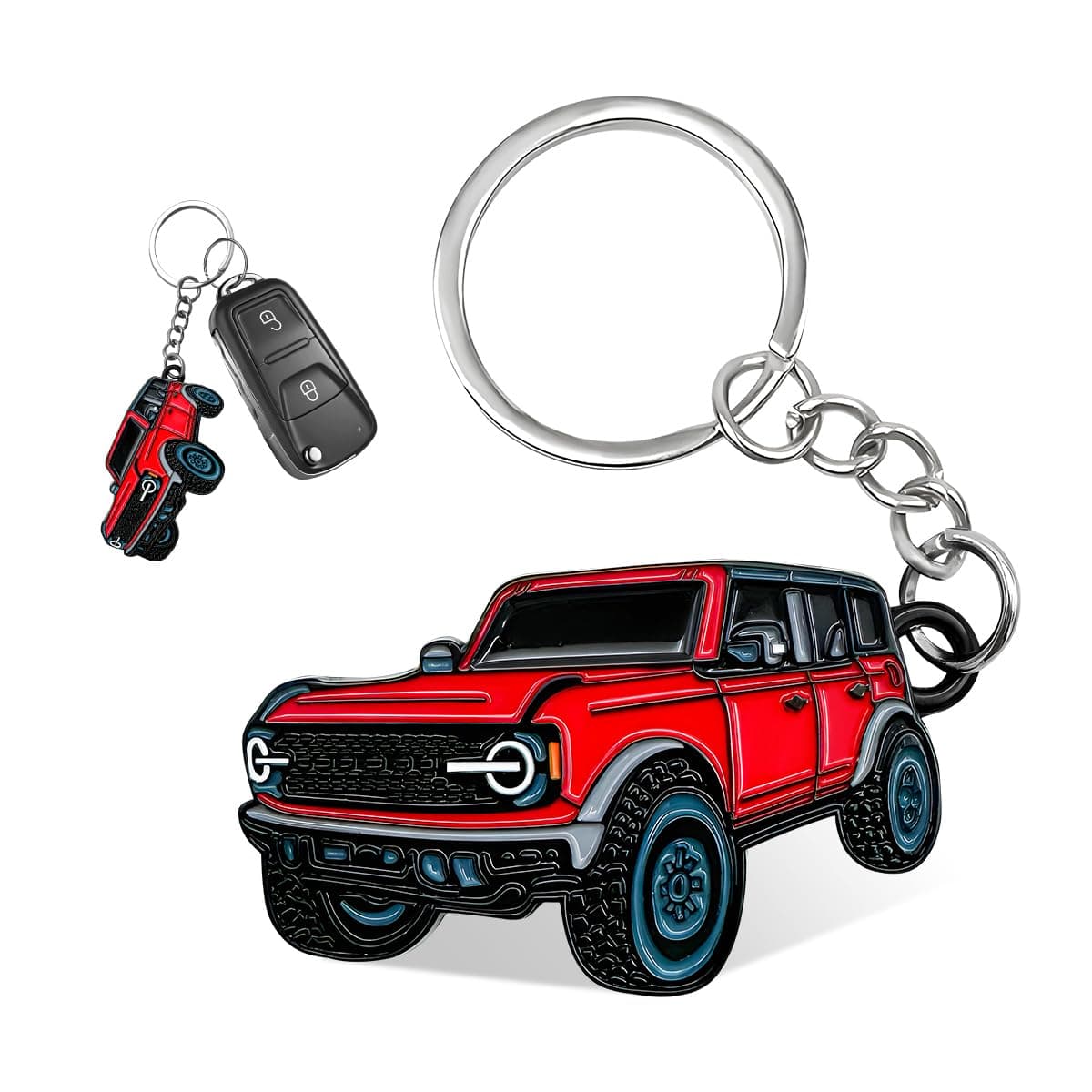 Gasedin Car Keychain, Cute Car Model Key Chain for Rubicon X Rubicon 392, Wrangler Keychain with Metal Ring for Friends