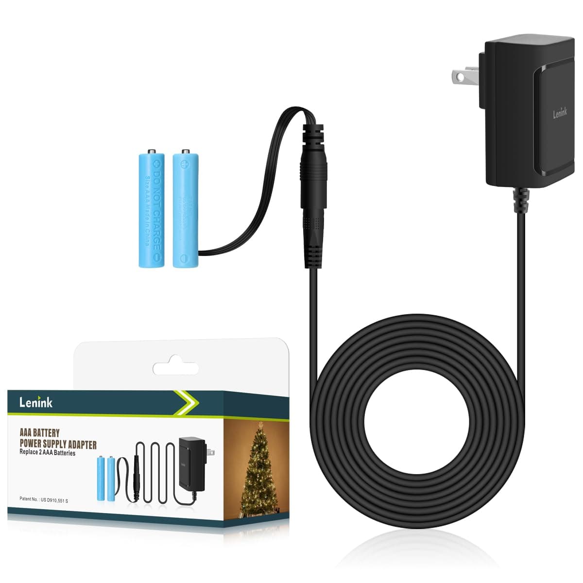- Lenink AC Power Supply Adapter for AAA Battery,Replace 2 AAA Battery,Black