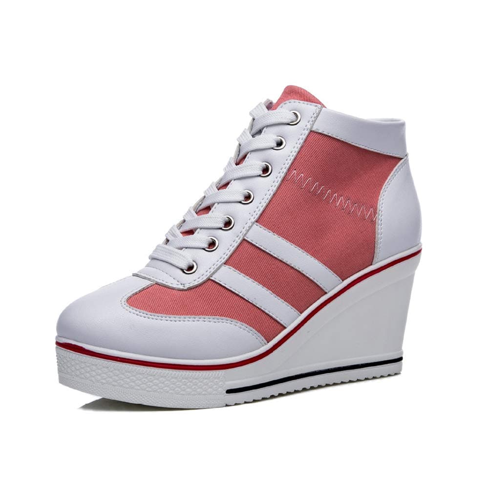 Red Wedge Sneakers