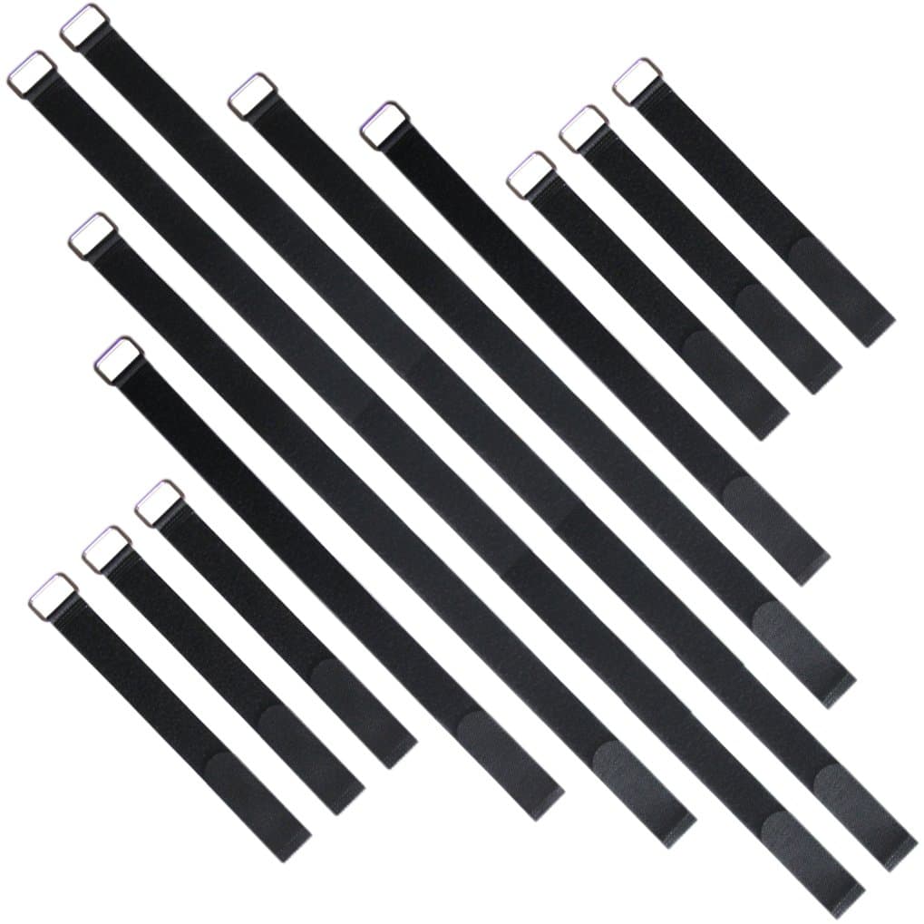 VIGAER Cable Straps 12 pcs (12" 18" 24" 36") and Reusable Fastening Nylon Cinch Straps, Hook and Loop Cord Organizer