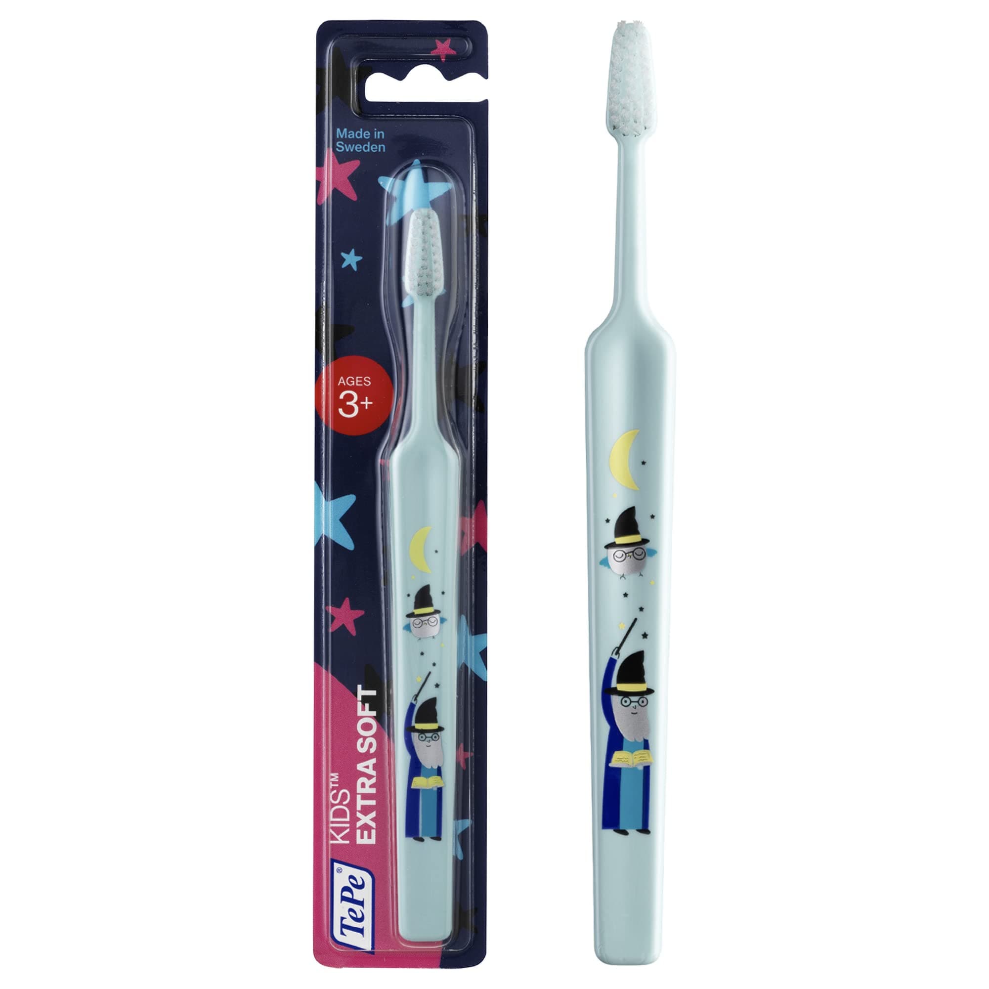 TePe Kids Toothbrush, Extra Soft Kid and Toddler Toothbrush for Ages 3+, 1 Pack