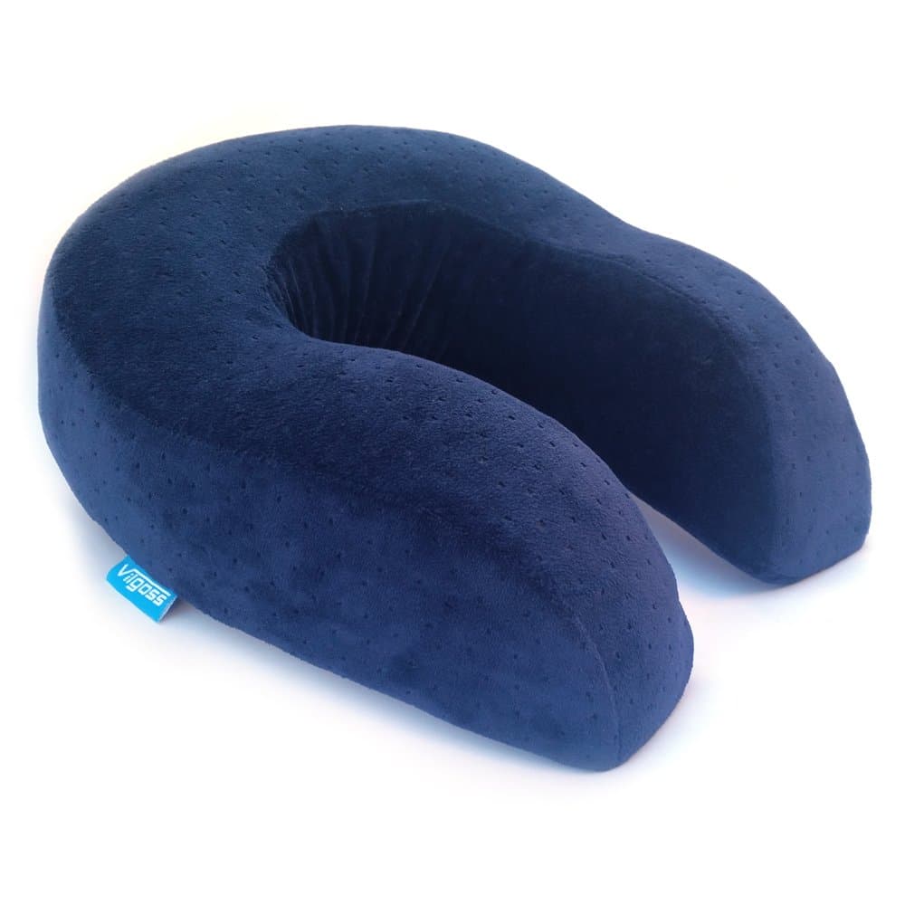 Best U-shaped Travel Neck Pillow Memory Foam Therapeutic - Washable & Durable with Removable Zipped Soft Microfiber. Comfort and Support During Airplane Travel, Bus, Train, Home and Office Use