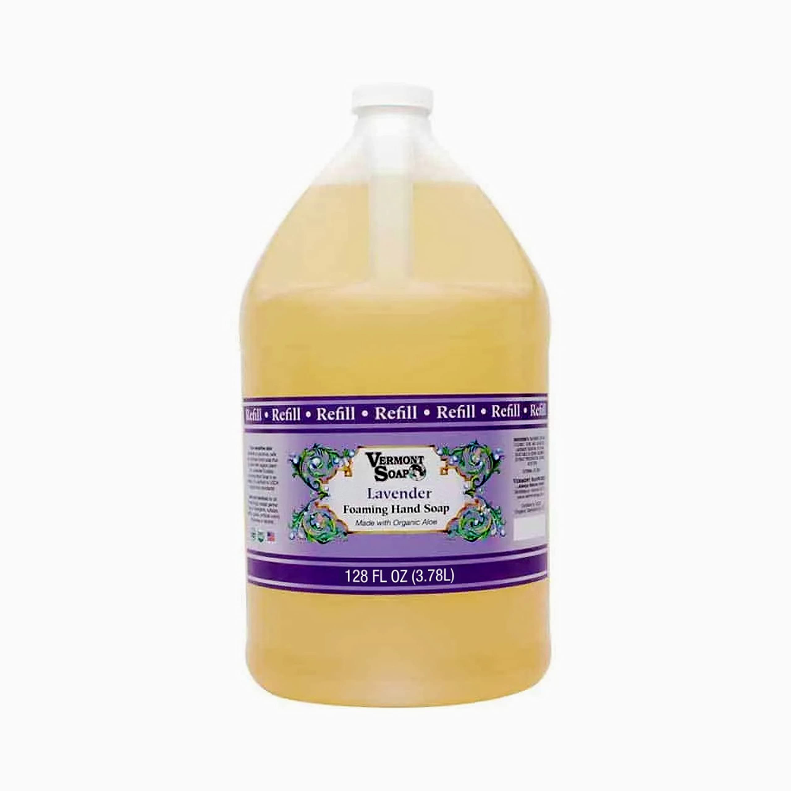 VERMONT SOAPOrganics Foaming Hand Soap, Liquid Soap with Pre-diluted Formula - Ready to Use Hand Soap Lavender With Convenient and Economical Gallon RefillUSDA Organic