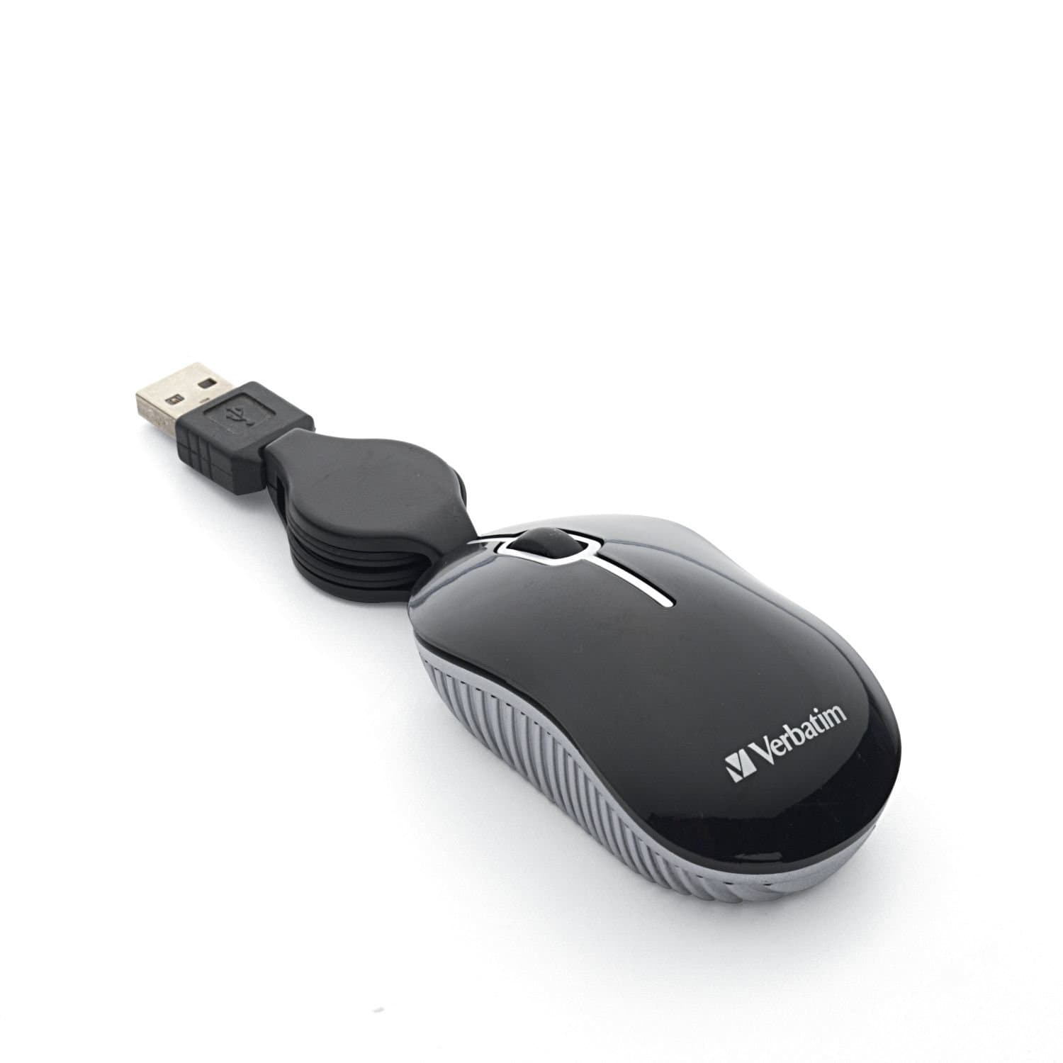 VERBATIM MOUSE MINI TRAVEL RETRACT. CABLE COMMUTER SERIES BLACK