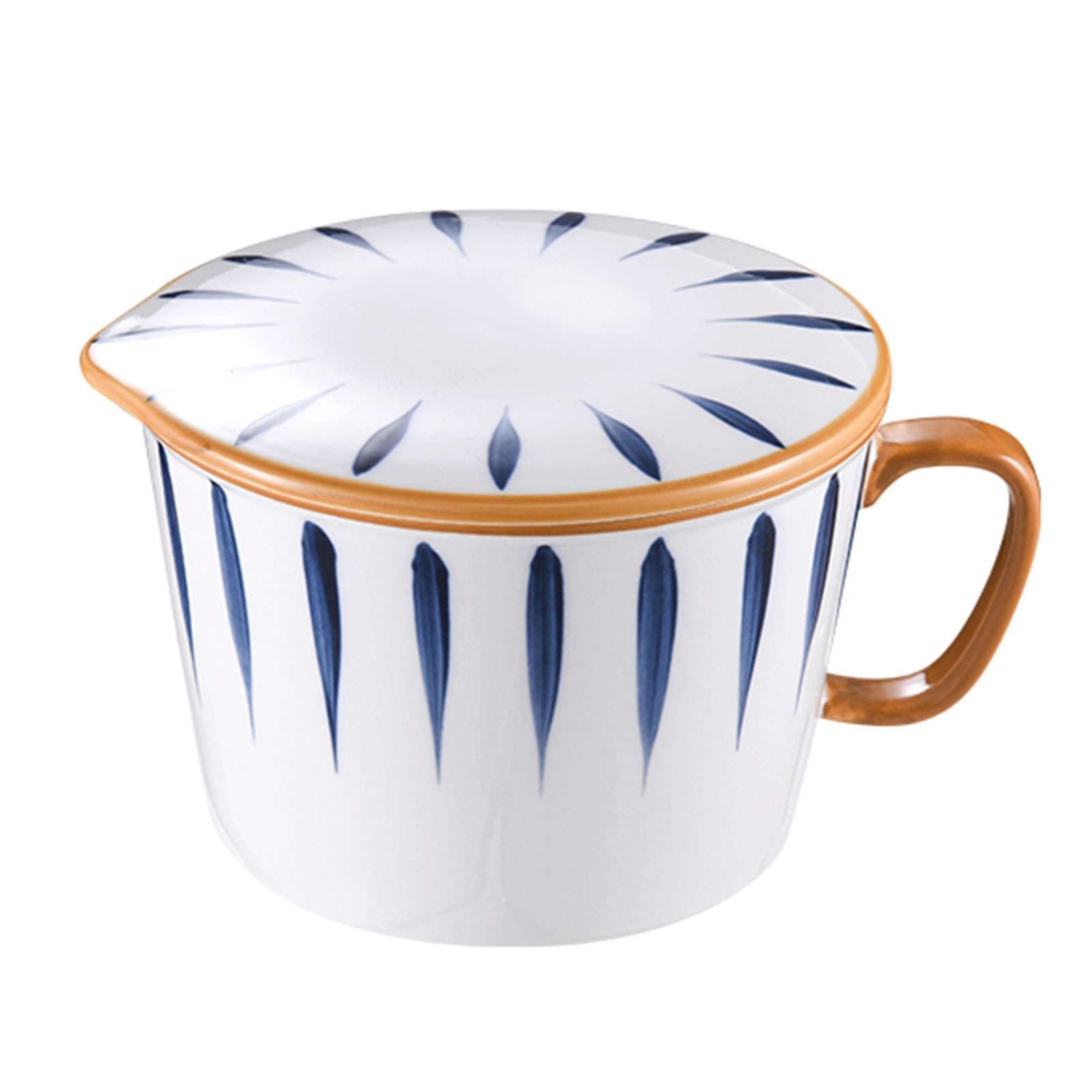 Qeeadeea Large Soup Bowl With Handle And Lid, Ceramic Ramen Bowl, Breakfast Bowl, Microwave Bowl Oven Safe-white-A-1000ml, 35oz