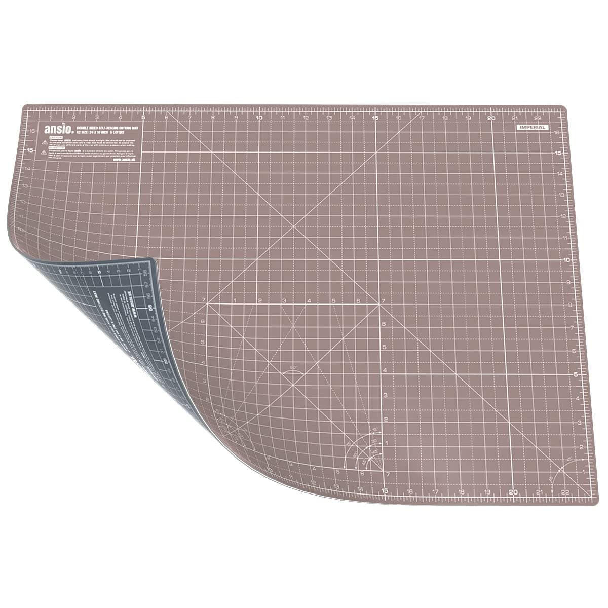 ANSIO Cutting Mat, PVC, Brown/Grey, A2