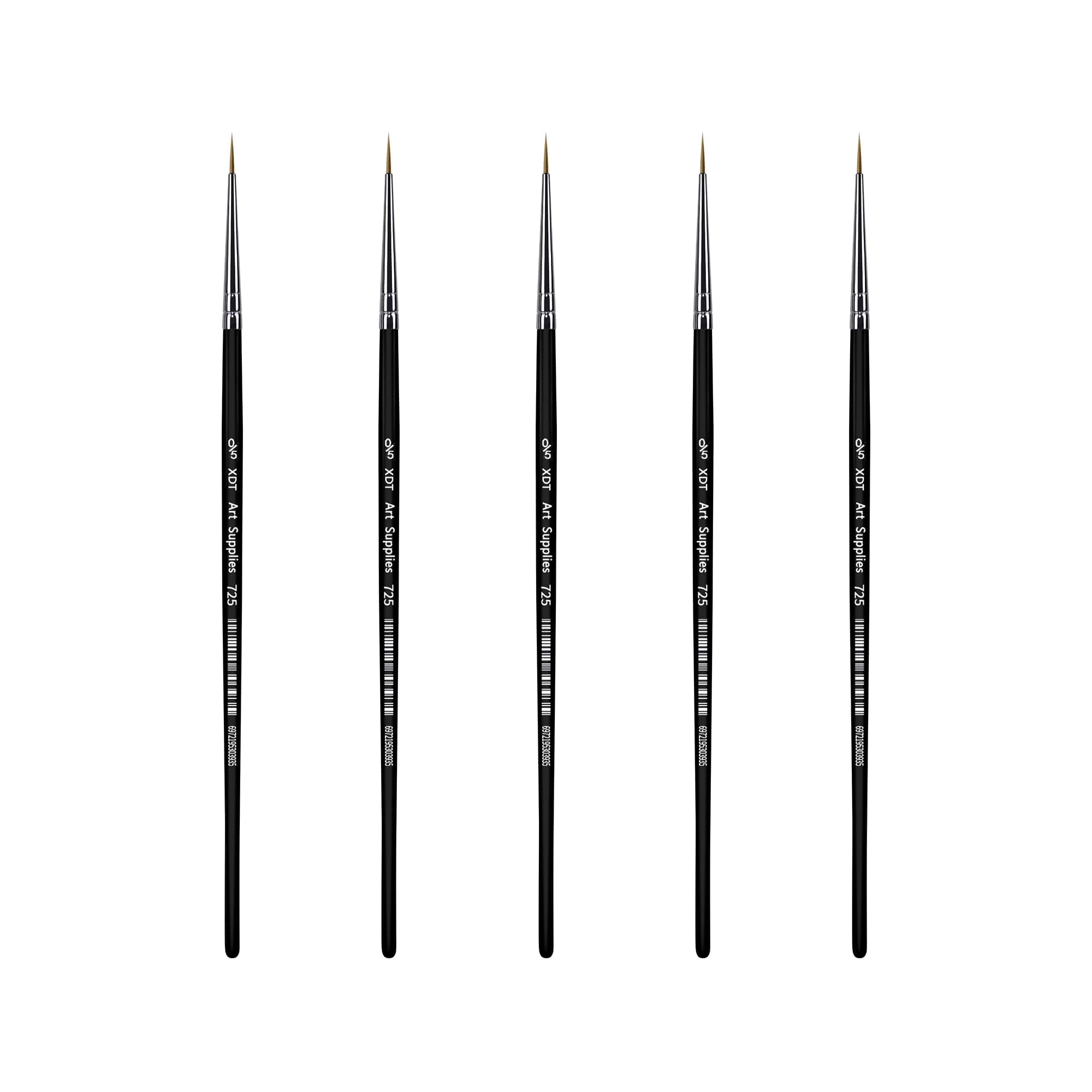 XDT#725 Micro Detail Artist Pin Point Painting Brush Set of 5 Piece #00000