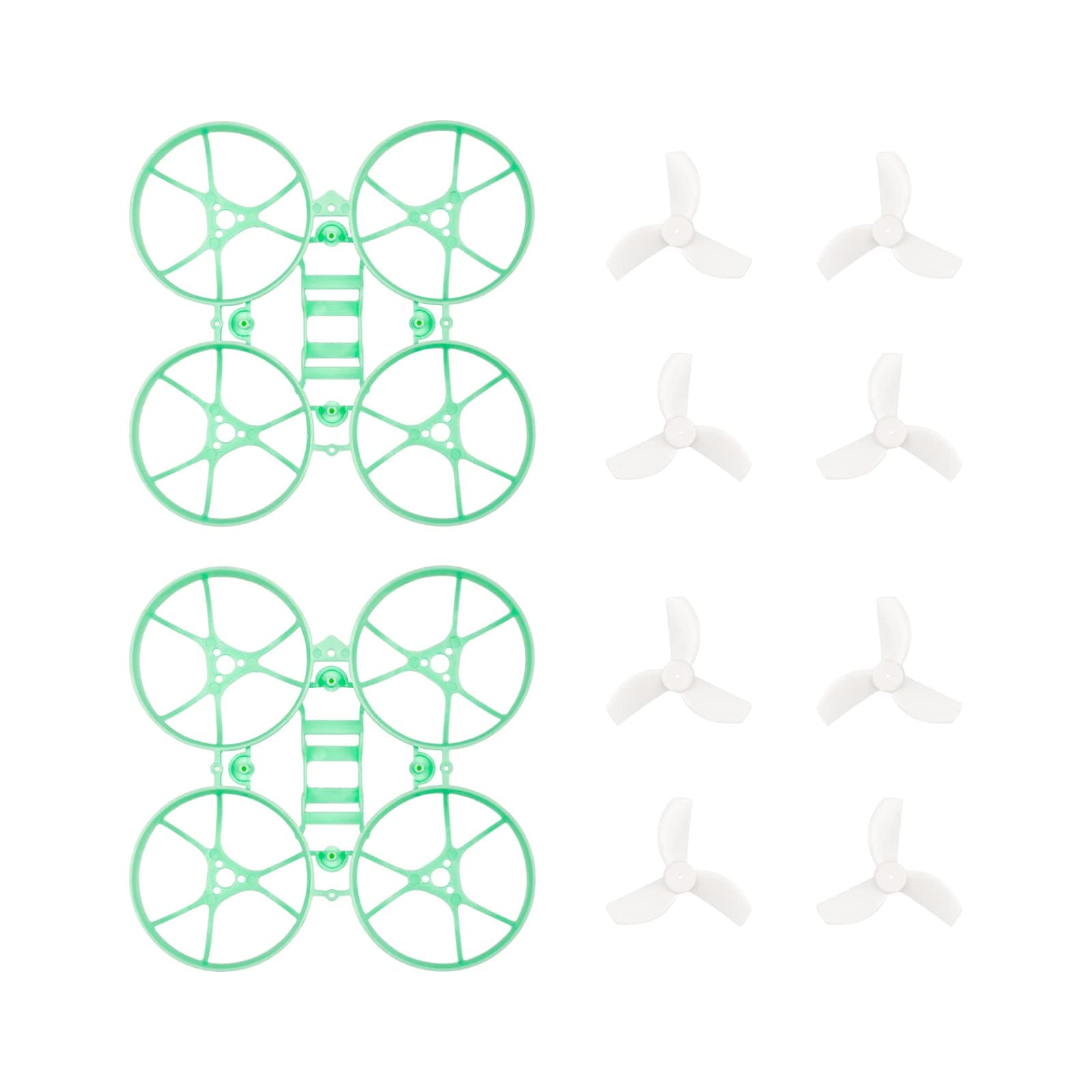 BETAFPV Meteor65 Pro 1S Brushless Whoop Frame Kit Green with 2 Sets 35mm 3-Blade Propeller 1.0mm Shaft White for 65mm Meteor65 Pro 1S Brushless Micro Racing Whoop Drone Quadcopter