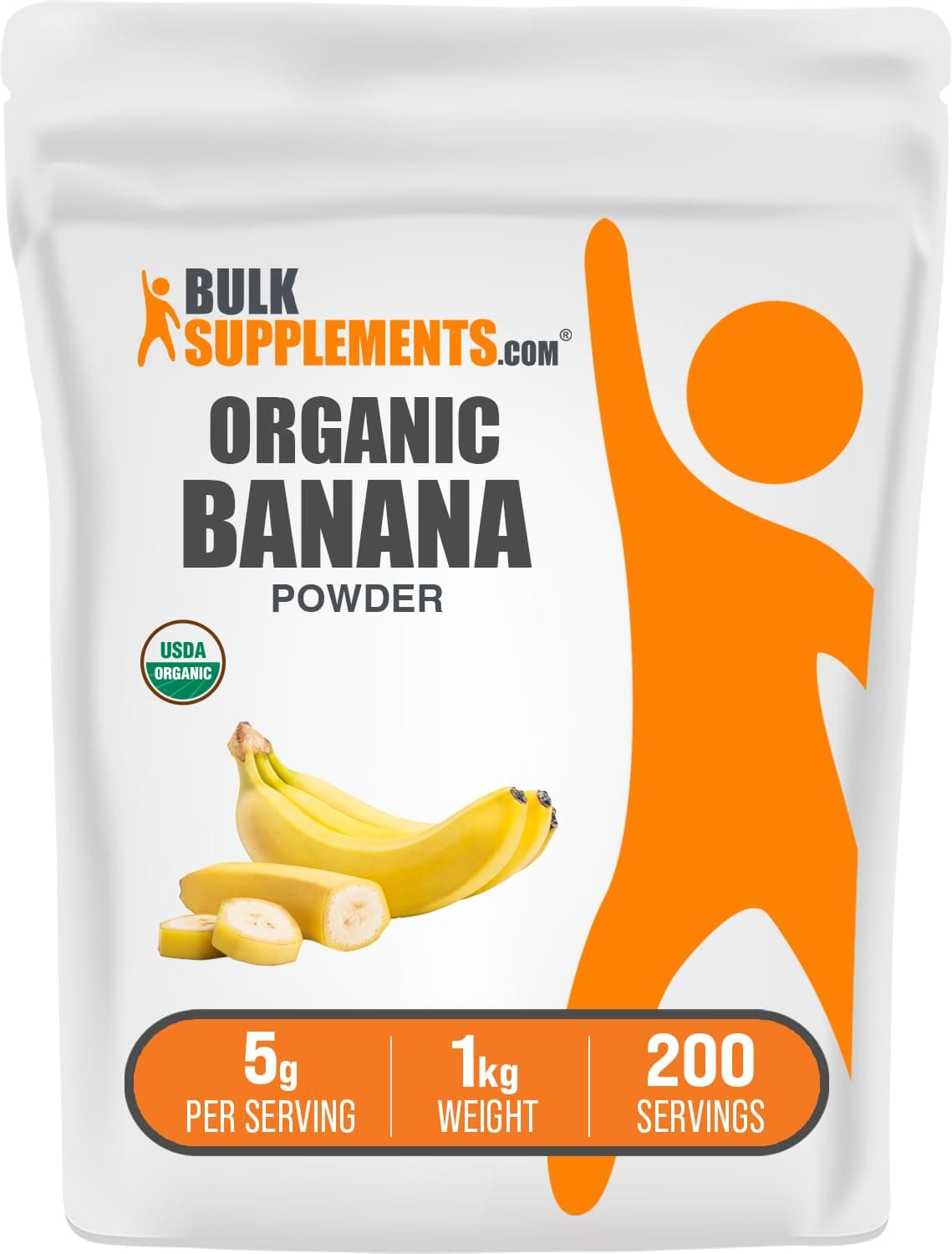 com Organic Banana Powder - Banana Fruit Powder, Nutrient Rich - Air-Dried & Gluten Free, 5g per Serving, 1kg (2.2 lbs) (Pack of 1)