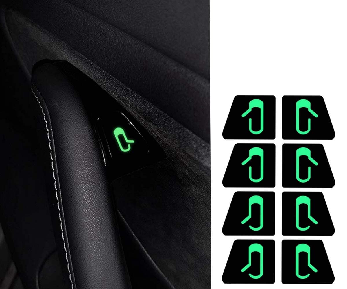 MagicalMai Tesla Model 3 Door Exit Decal Luminous Door Open Button Sticker Kit(Set of 8pcs)