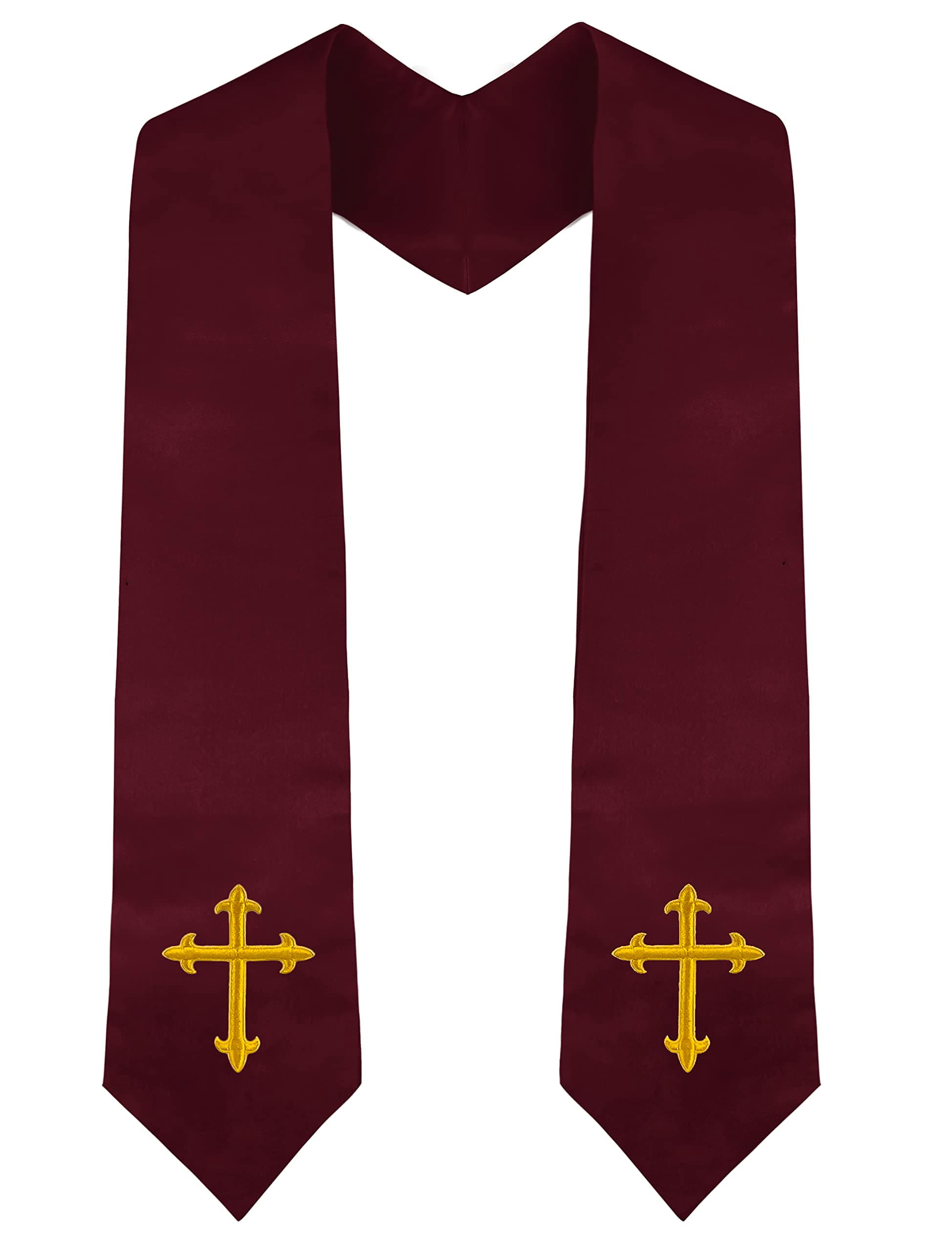 Choir Stole with Cross Embroidery for Church, Ideal for Costume,60"