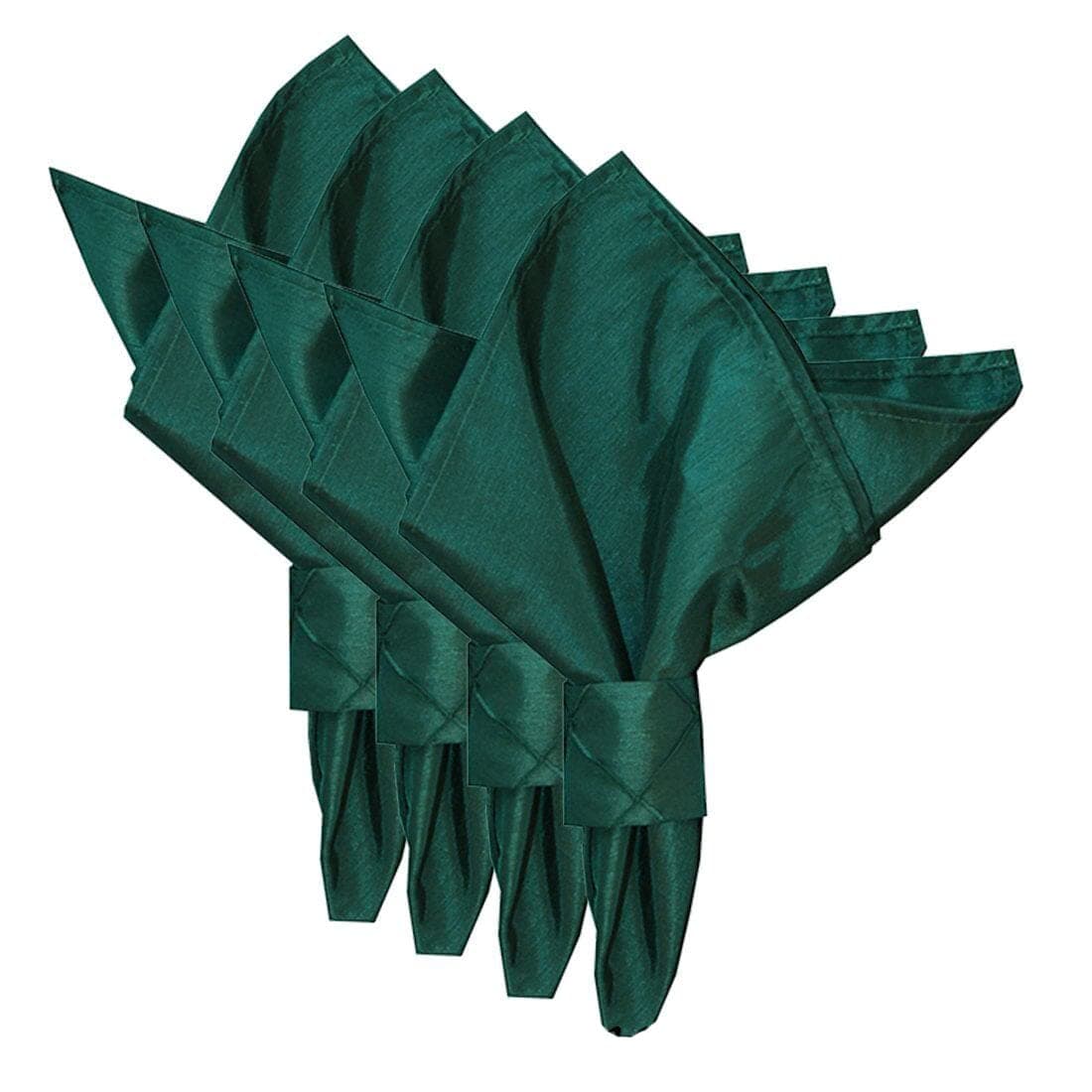 Sweet Pea Linens Forest Green Shantung Cloth Napkins - Set of Four