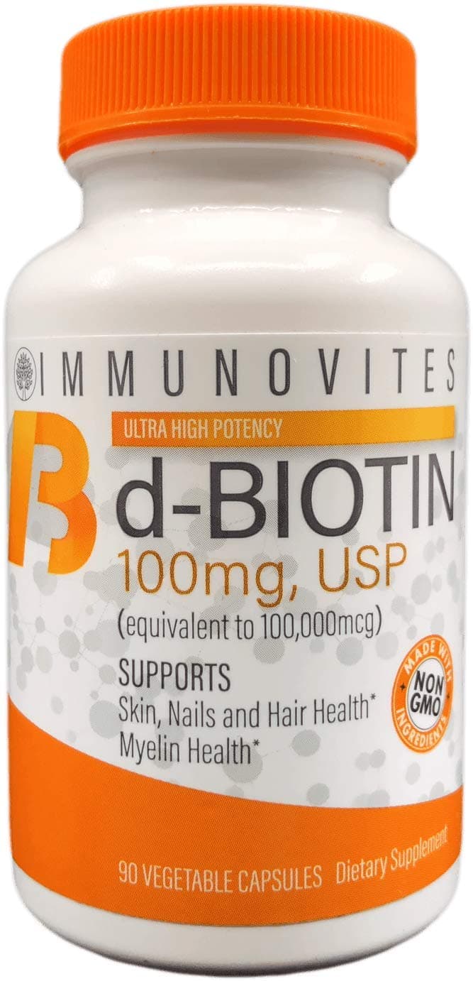 High Dose Biotin (as d-Biotin, USP) 100mg (Equivalent to 100,000mcg) 90 Capsules, High Potency