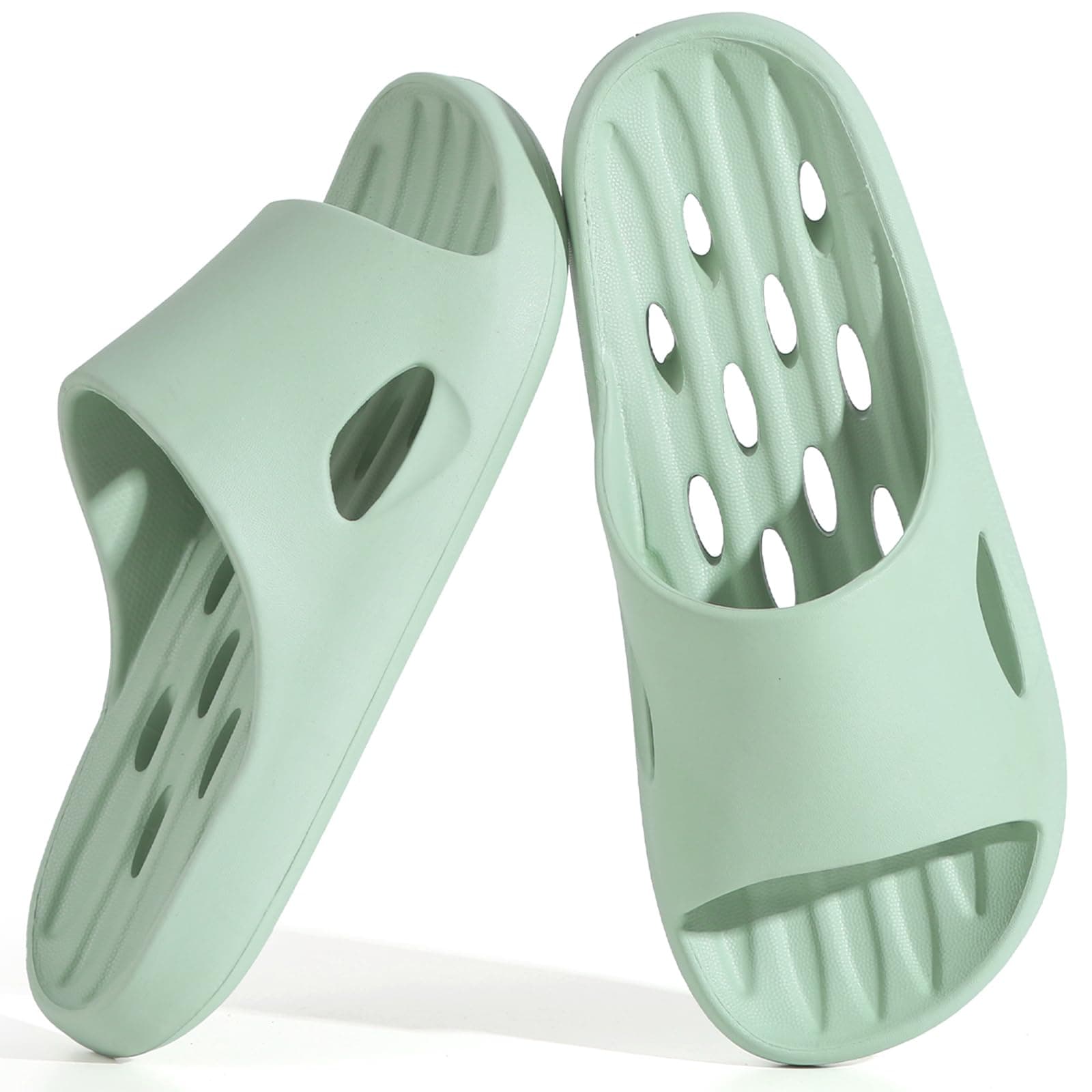 AoowollMens Shower Shoes Dry Quickly Bath Slippers Womens Non Slip Indoor Home Bedroom Pool Spa Guest College Dorm