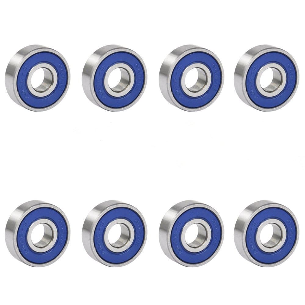 8 PCS 608RS Blue Skate and Skateboard Metal Wheel Bearings – ABEC 9 Rated – Great for Speed - Skateboards, Inline, Roller Skates, Scooter, Longboard Wheels