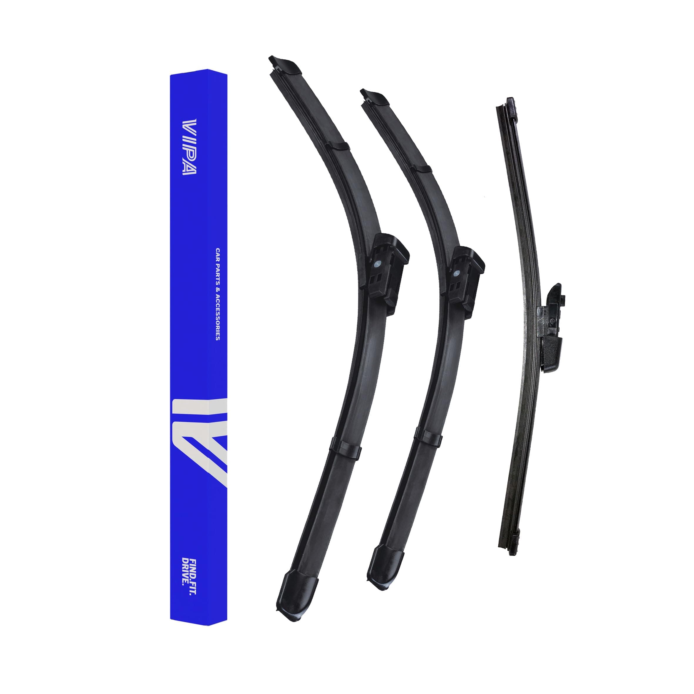Vipa Car Parts Premium Wiper Blade Set | fits: VW POLO MK 6 Hatchback (Oct 2017 Onwards) | All-Weather Performance | Durable, Streak-Free Windshield Wipers | Easy Installation