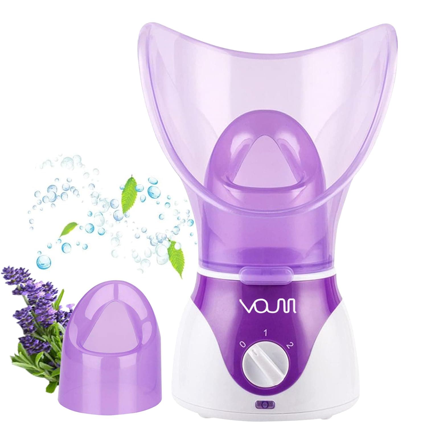 VOUM Facial Steamer, Face Steamer for Facial Deep Cleaning Home Facial Sauna Spa Sinuses Humidifier Atomizer Warm Mist Unclogs Pores Unisex (Purple)
