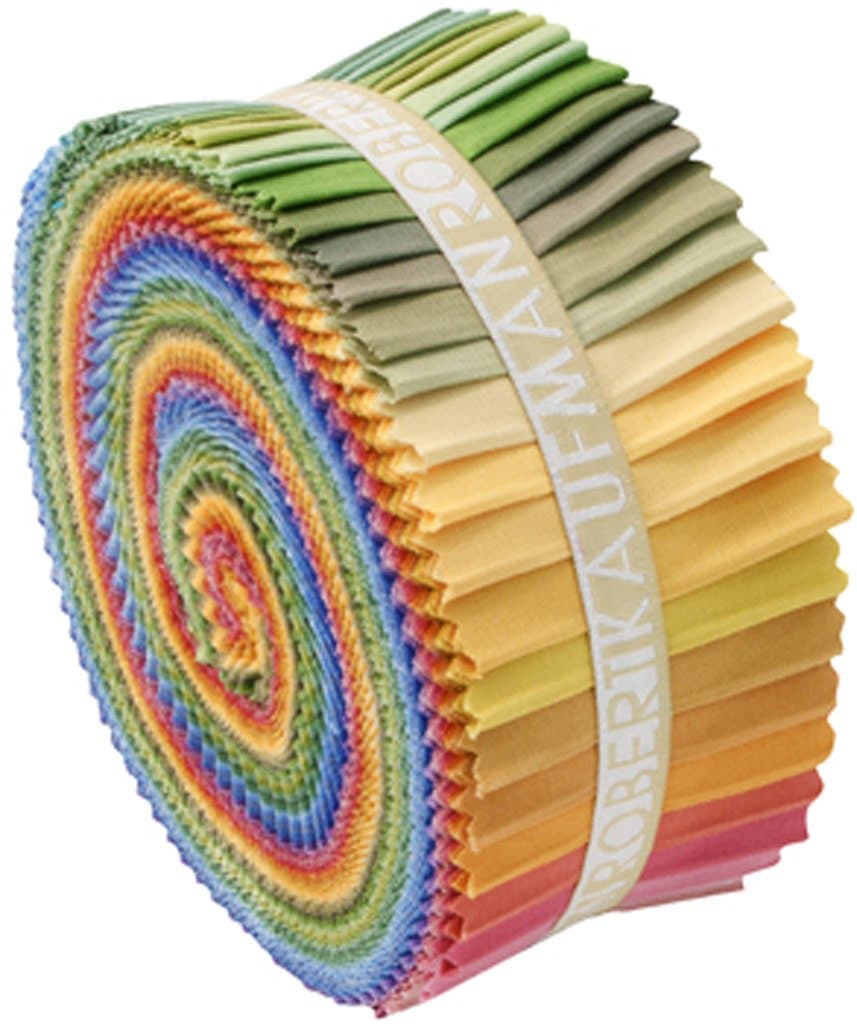 Robert KaufmanKONA COTTON SOLIDS NEW DUSTY Roll Up 2.5" Fabric Strips Jelly Roll RU-229-41