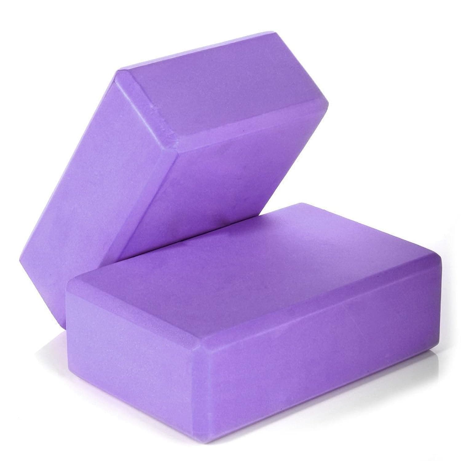 2 Yoga Block Brick Foaming Foam Home Exercise Fitness Gym Sport Tool Purple, #177, Yoga Blocks, 22.5x14.5x7.5cm