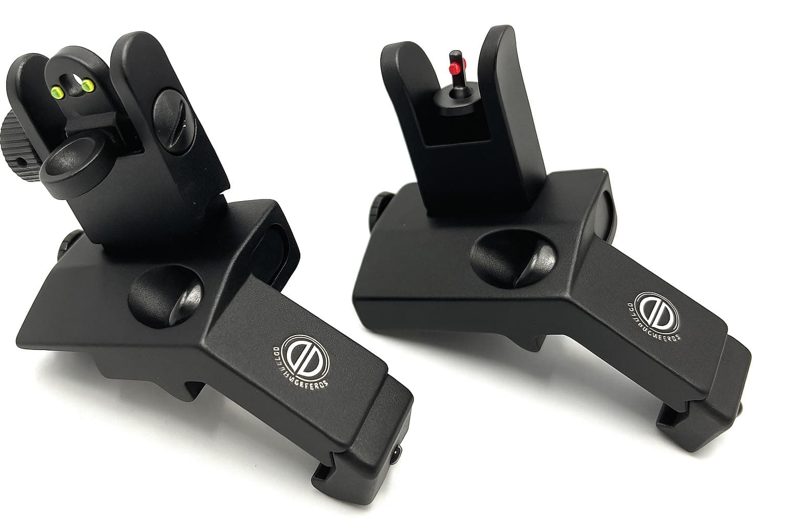 Dagger Defense Veteran Owned Company-Fiber Optic BUIS, Back up canted Iron Sights, Spring Loaded Deployment